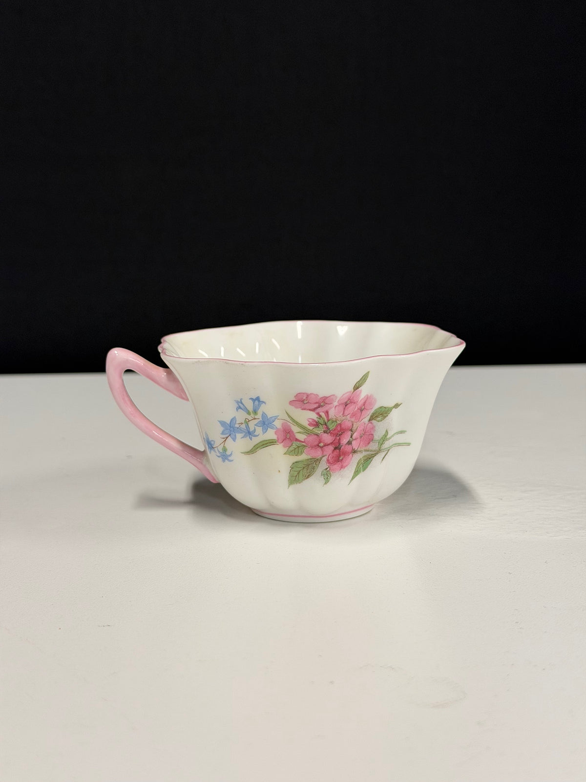 Shelley Fine Bone China Teacup with Pink Floral Pattern