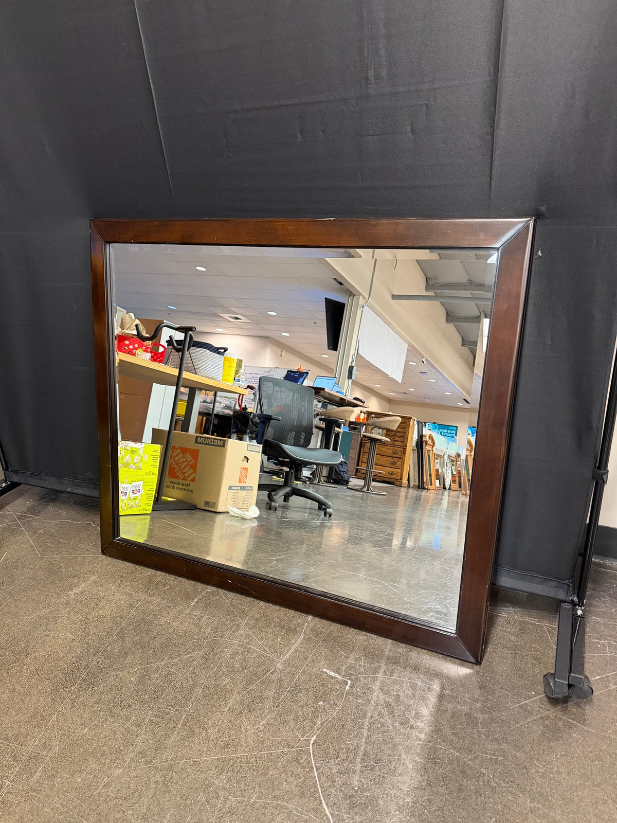 Ashley Morena Rectangular Dark Brown Wood Frame Mirror