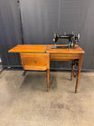 Free Westinghouse Black Vintage Sewing Machine in Wood Cabinet