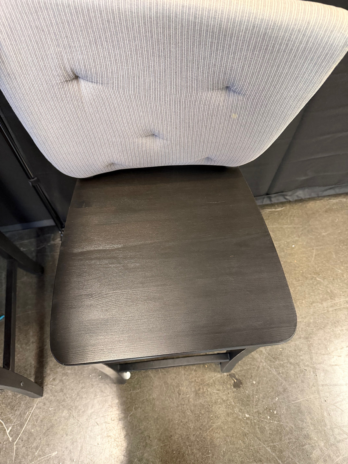 IKEA INGOLF Dark Wood X-Back Counter Stool with Upholstered Seat