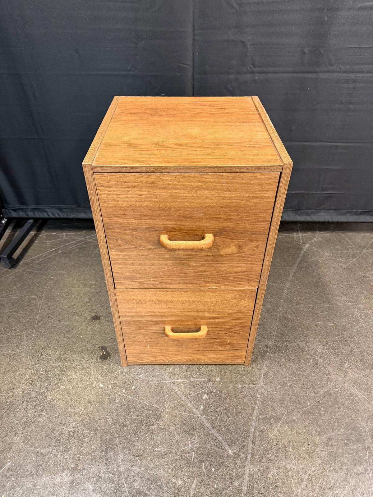Simple Two-Drawer Nightstand in Light Wood