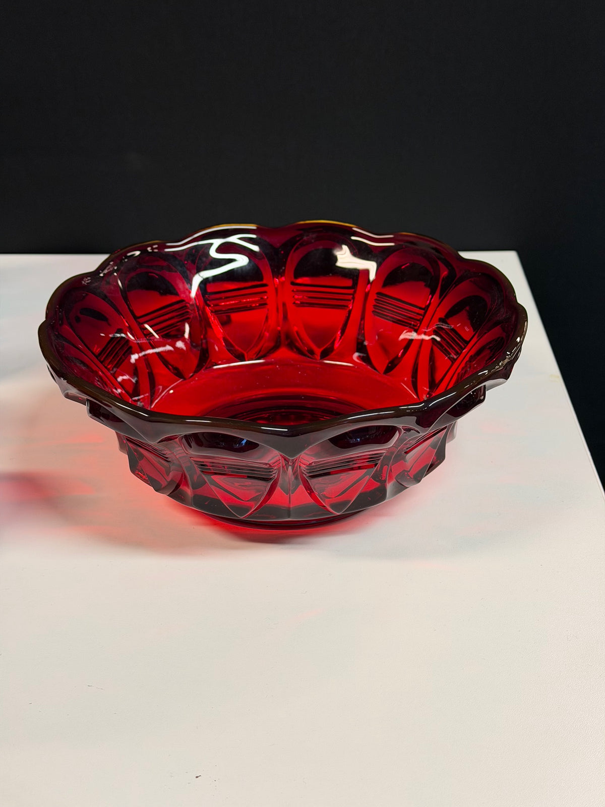 Vintage Ruby Red Glassware Set, 25 Pieces: Viking Georgian Honeycomb, Fenton Lotus & Arcoroc