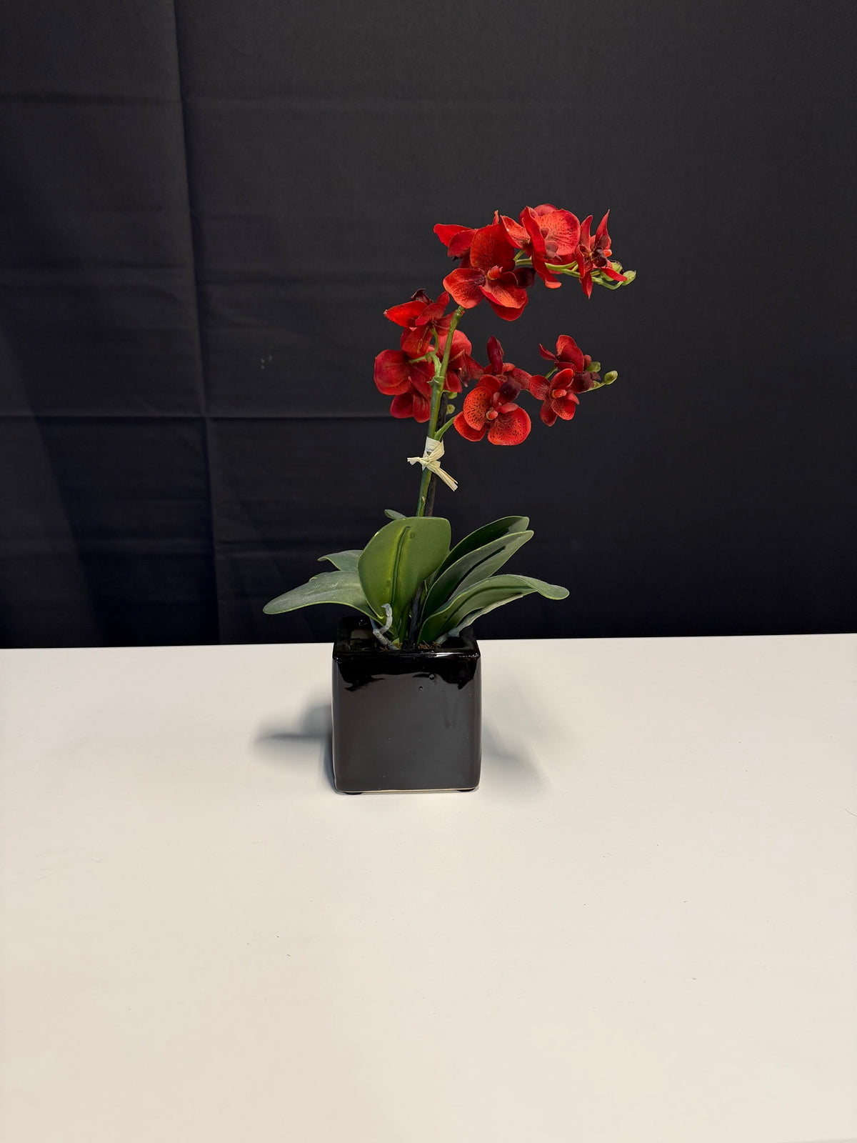 Red Decorative Potted Artificial Orchid