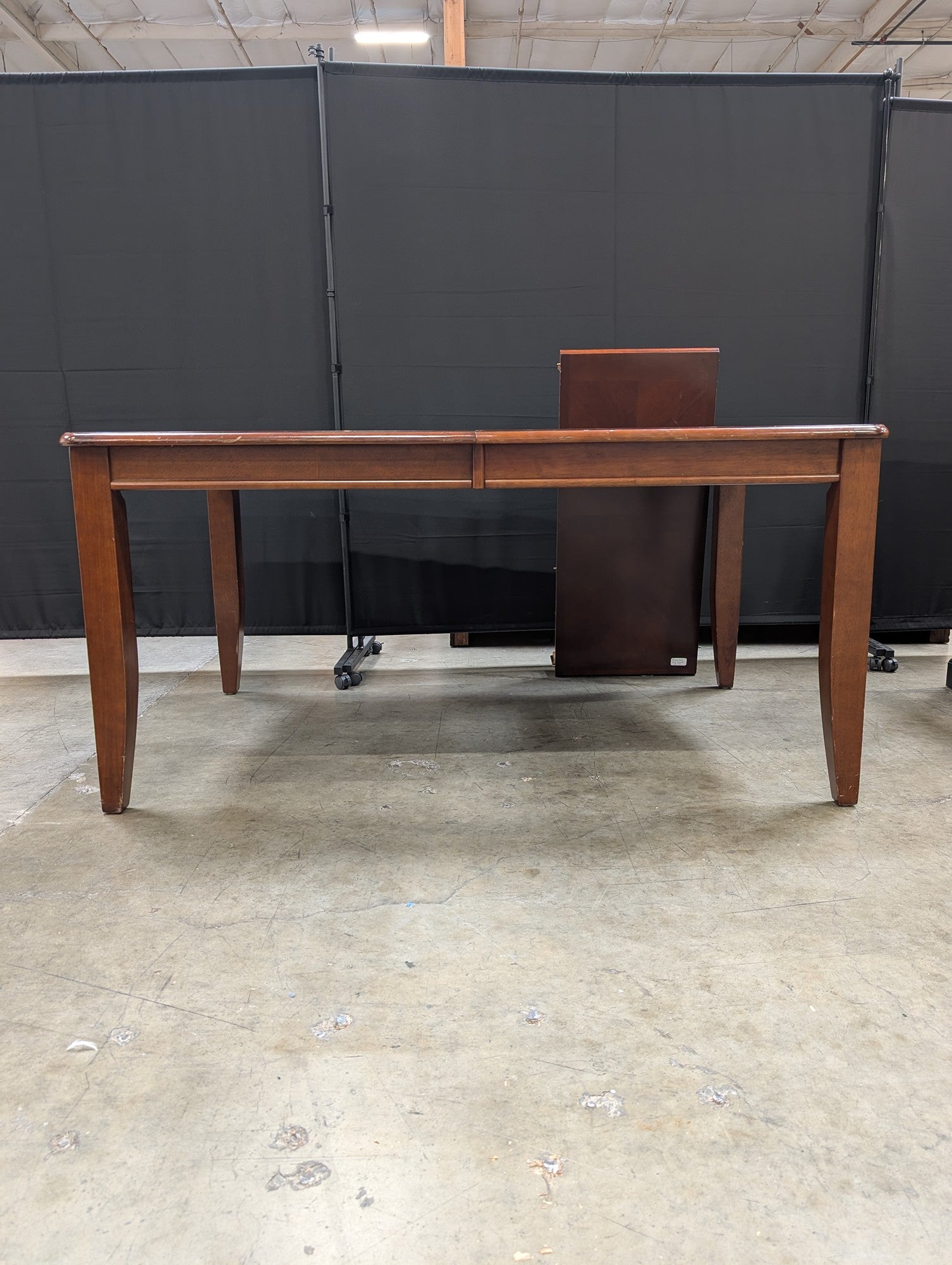 Rich Brown Wood Console Desk with Storage Drawers