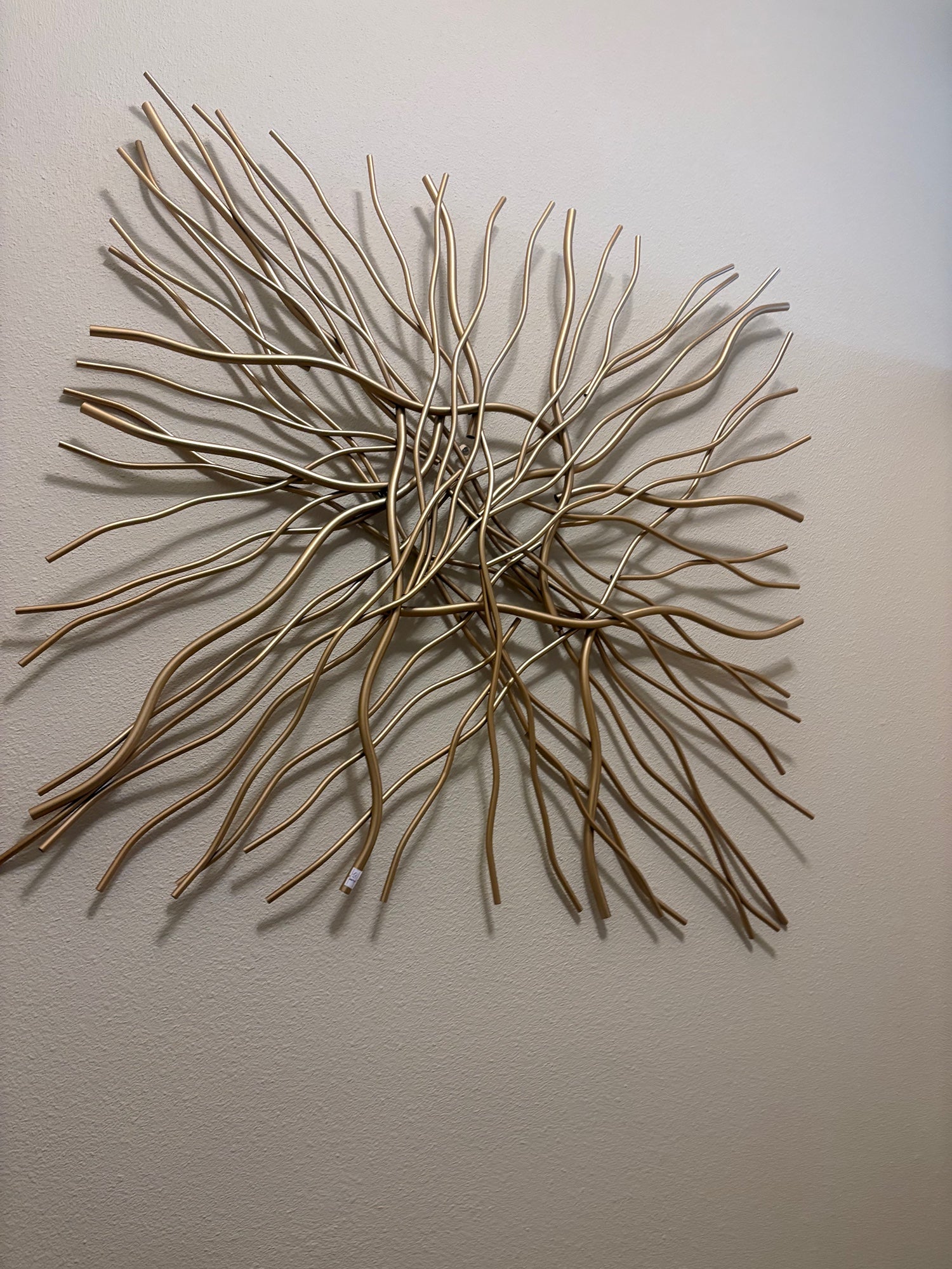 Abstract Gold Metal Branch Wall Sculpture