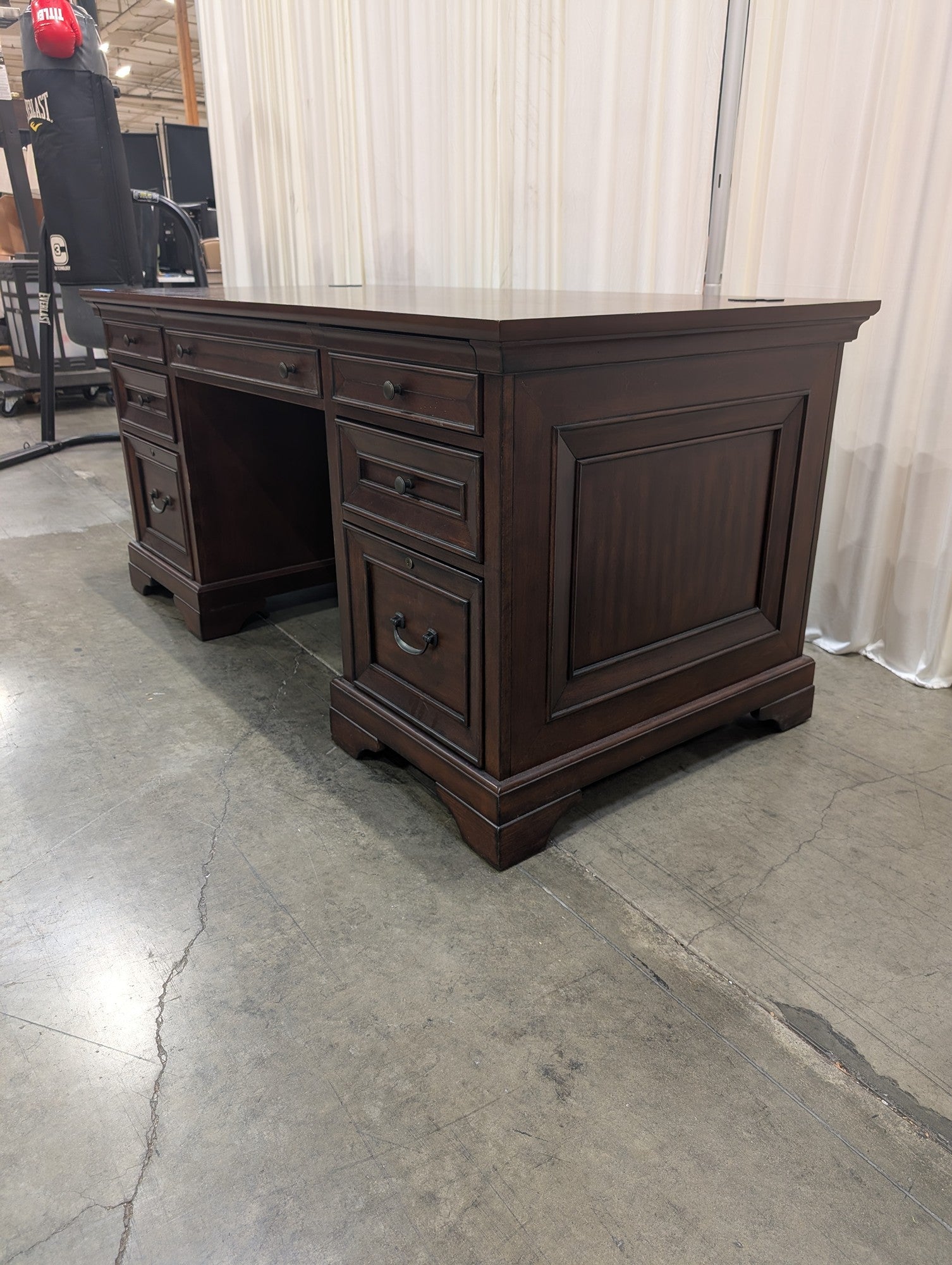 Aspenhome Double Pedestal Desk in Dark Wood