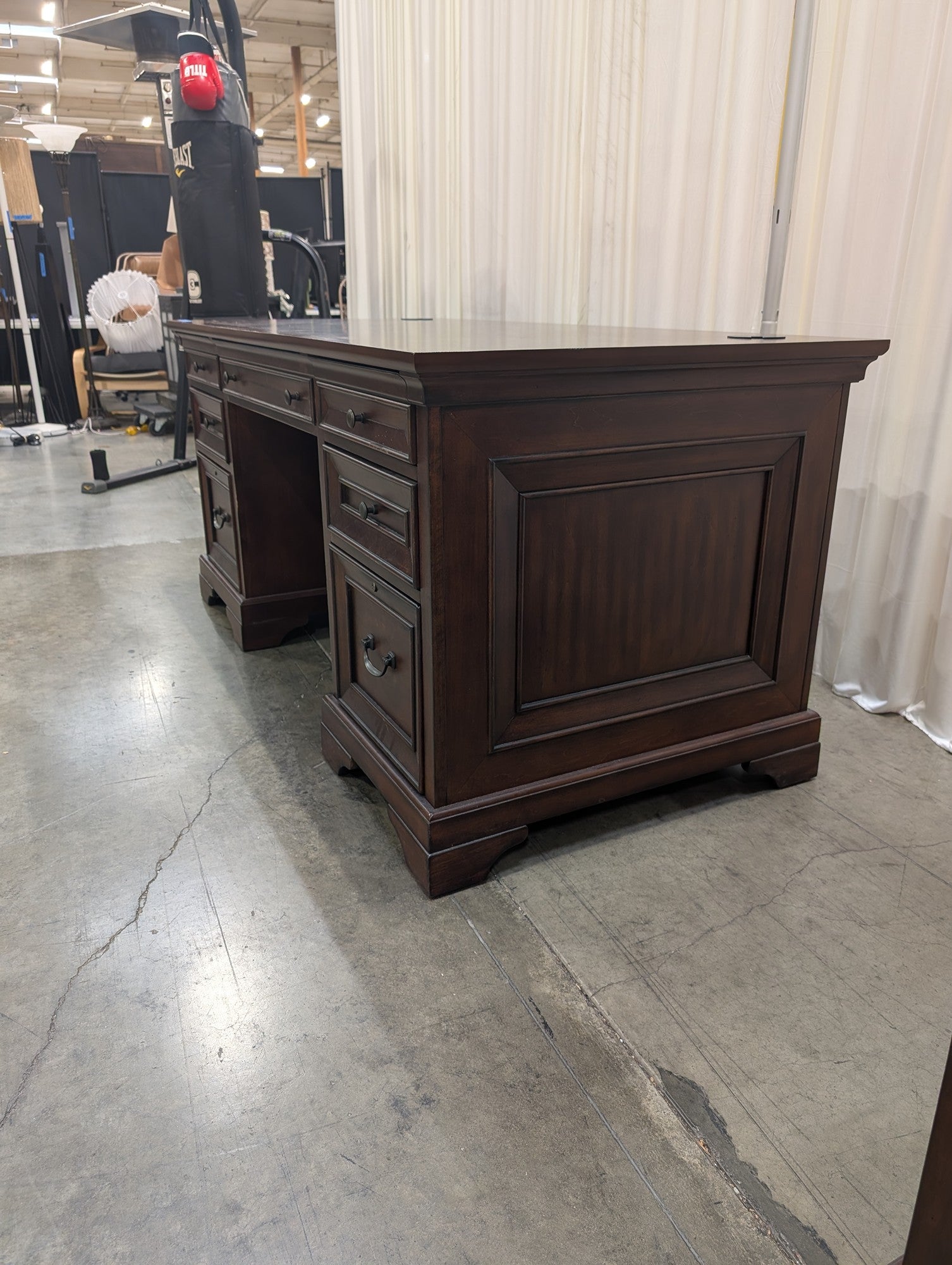 Aspenhome Double Pedestal Desk in Dark Wood