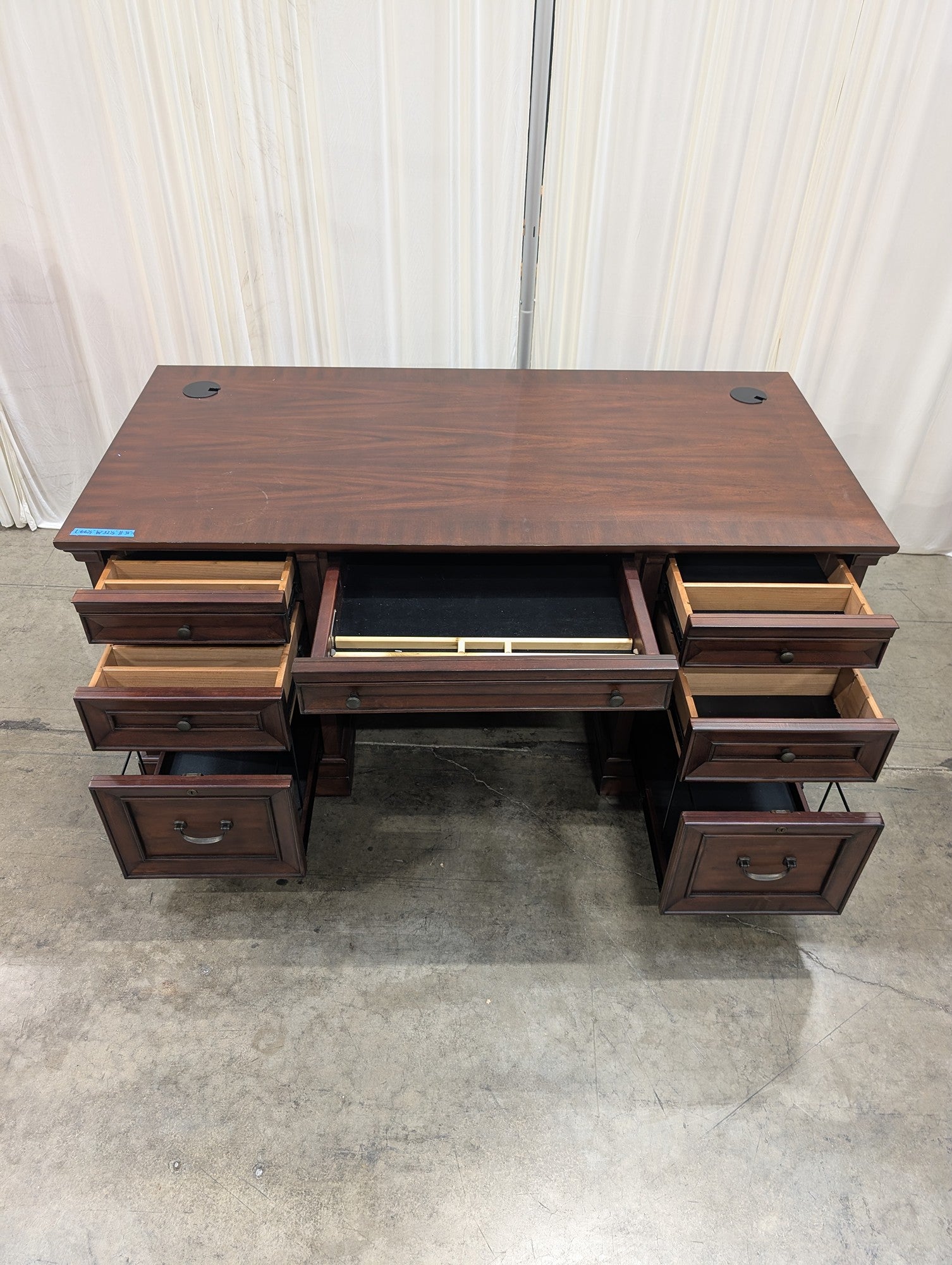 Aspenhome Double Pedestal Desk in Dark Wood