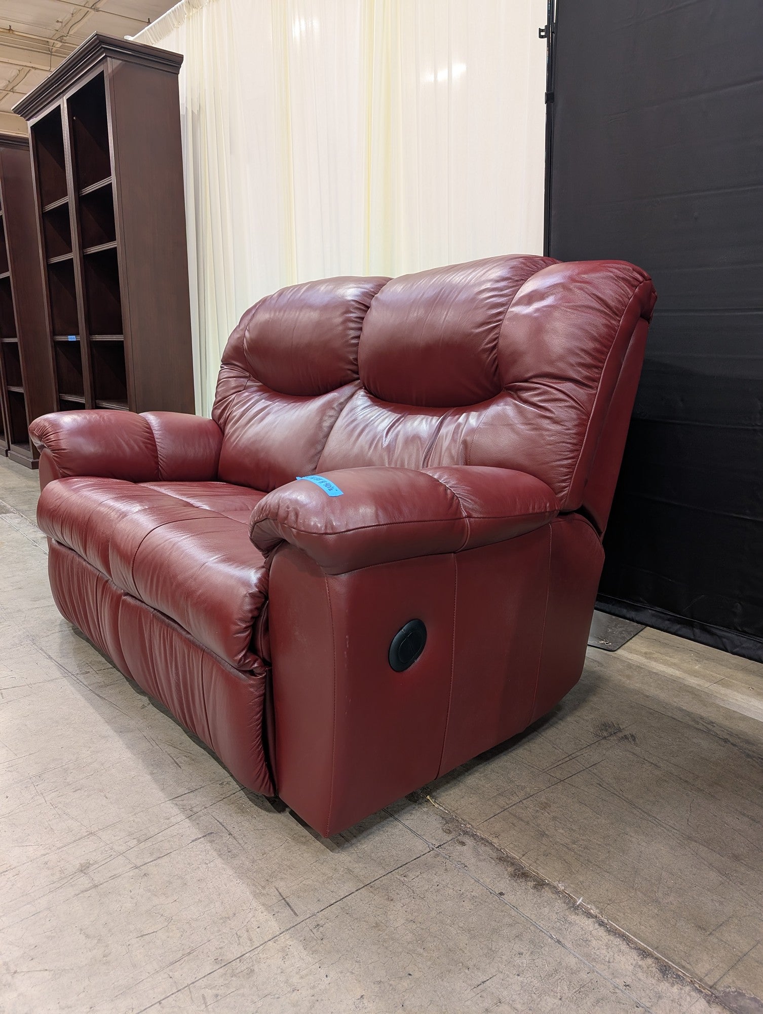 Burgundy Reclining Loveseat with Pillow Arms