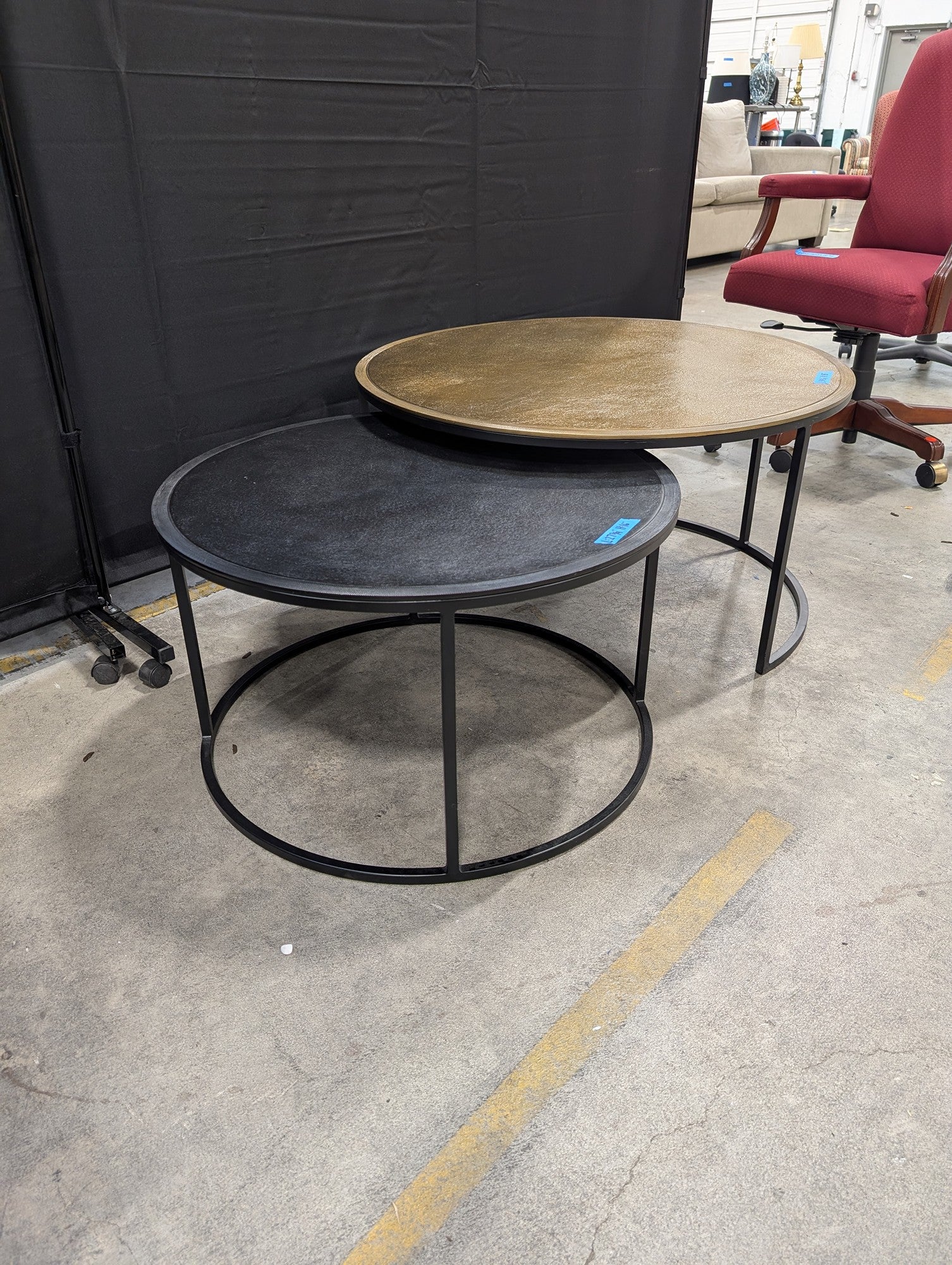 Crate and Barrel Nesting Coffee Table in Metal