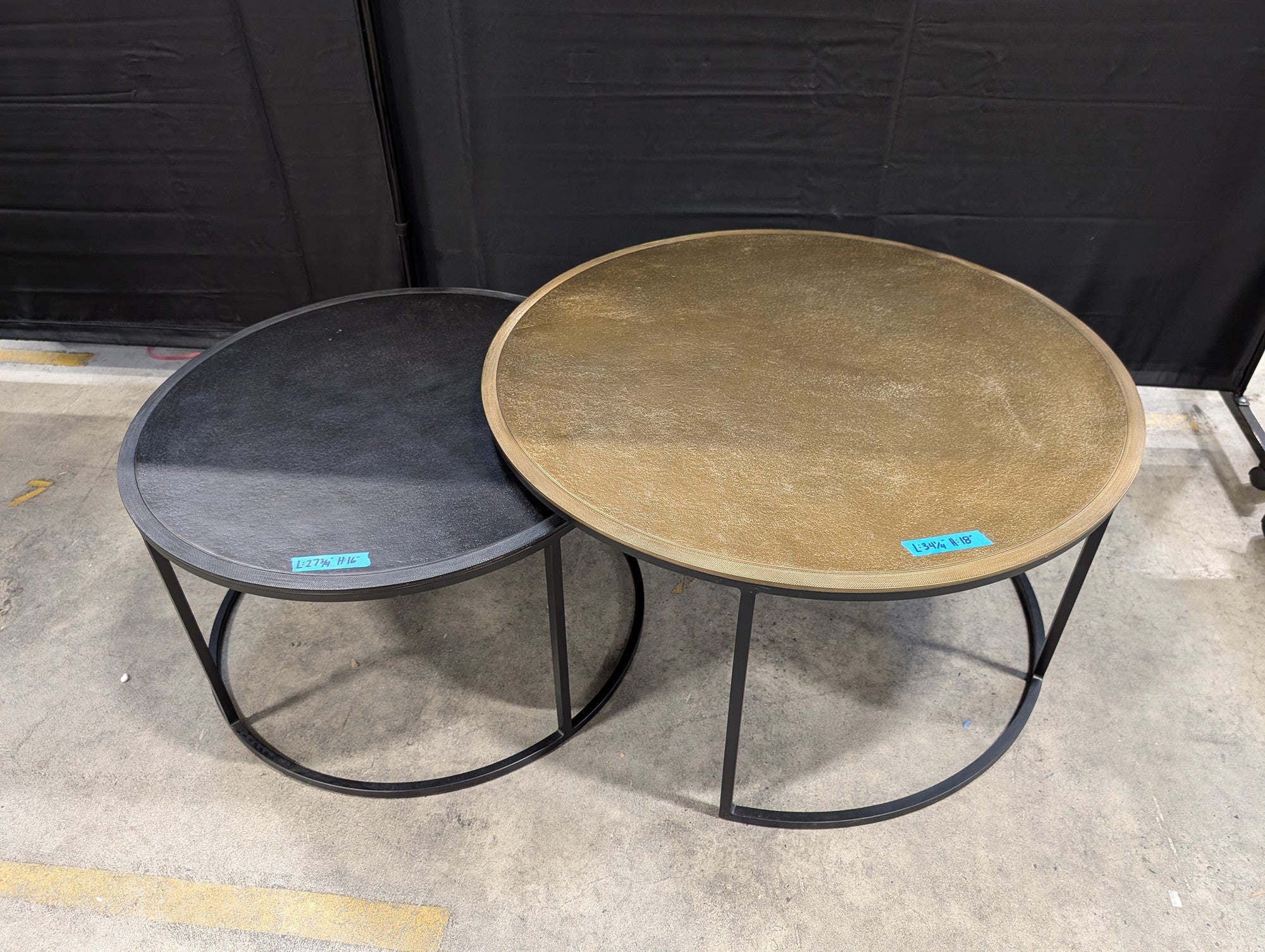 Crate and Barrel Nesting Coffee Table in Metal