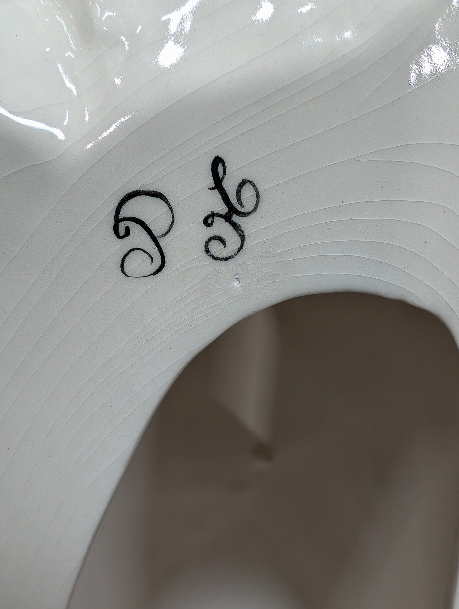 Reclining Cat Figurine in White Ceramic