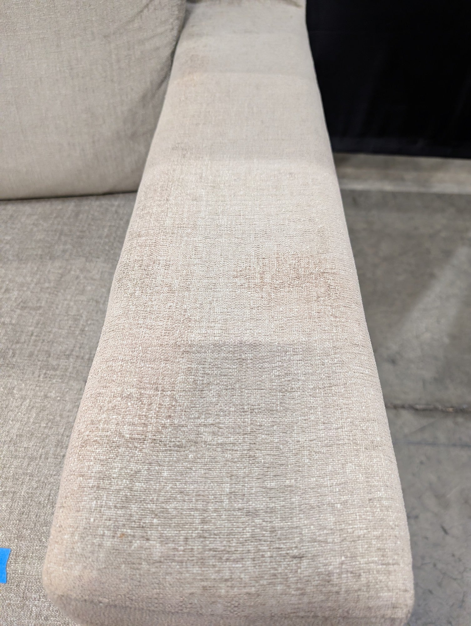 Grey Textured Fabric Couch with Power Recliners