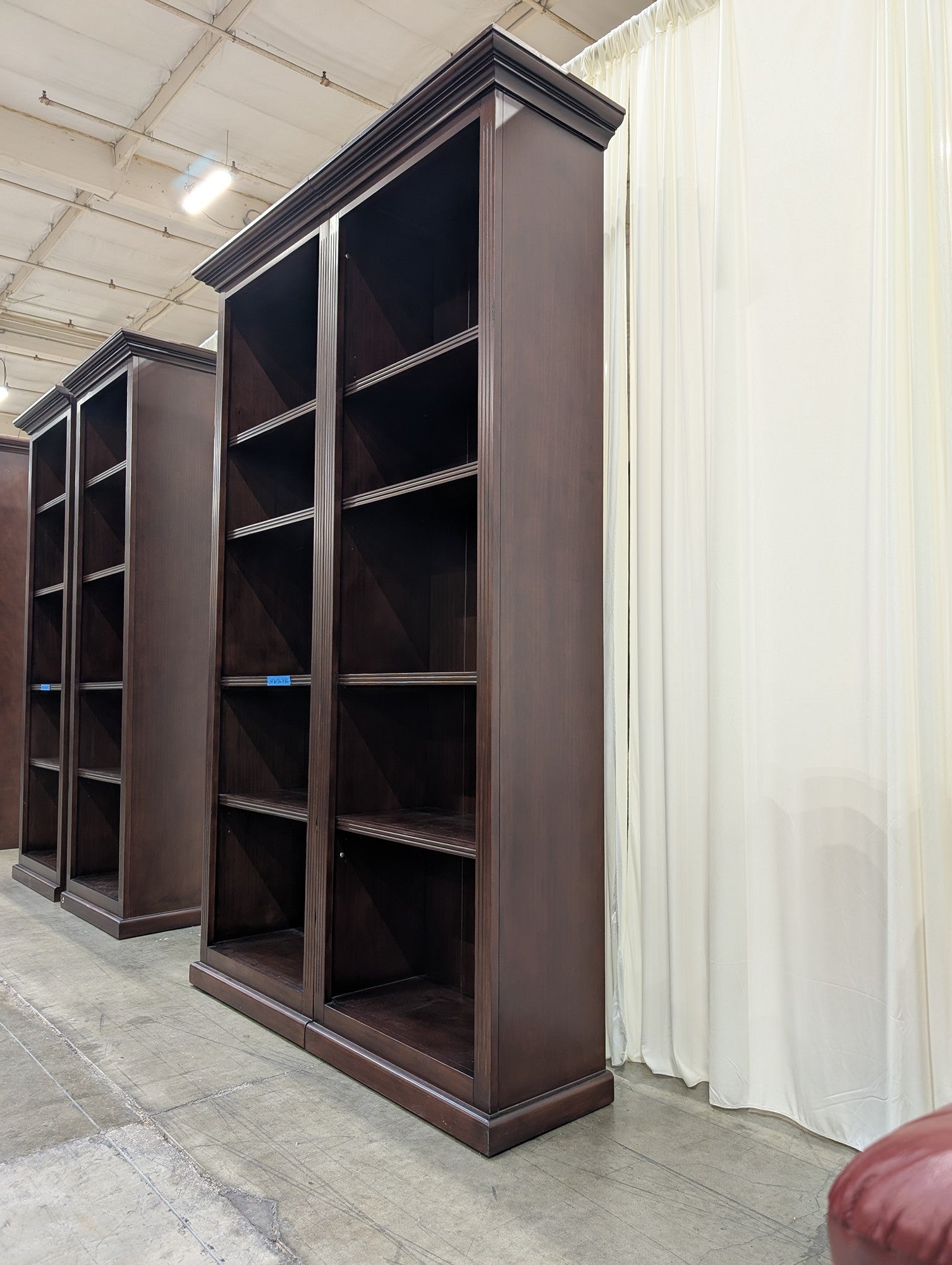 Traditional Double-Column Bookcase in Dark Wood