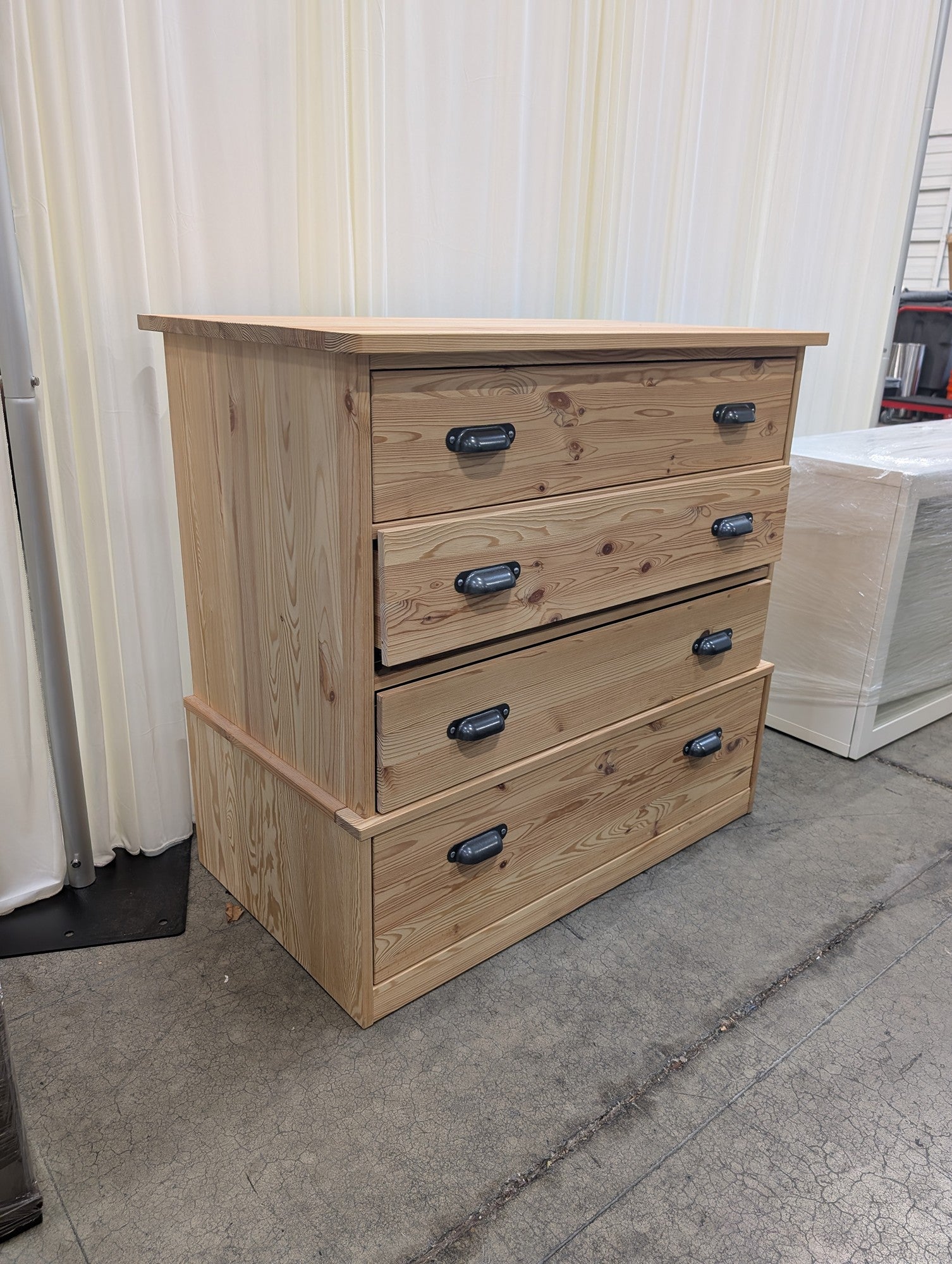 IKEA FJELL Natural Wood Four-Drawer Dresser