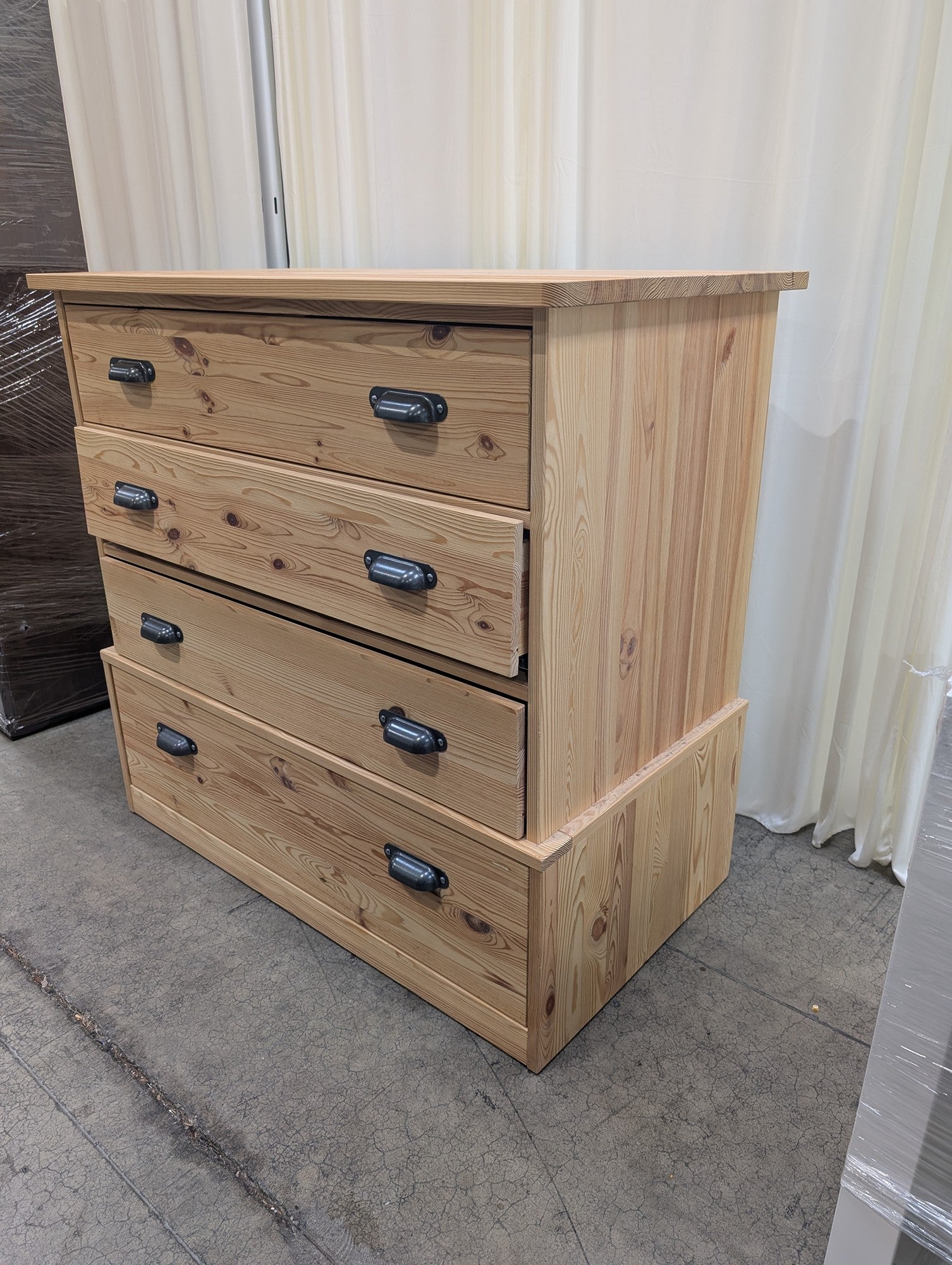 IKEA FJELL Natural Wood Four-Drawer Dresser