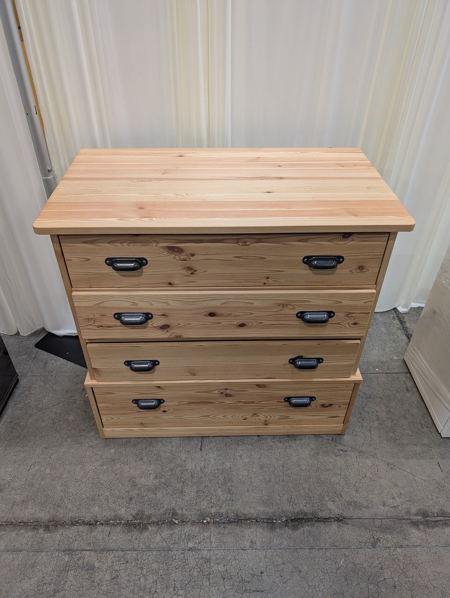 IKEA FJELL Natural Wood Four-Drawer Dresser
