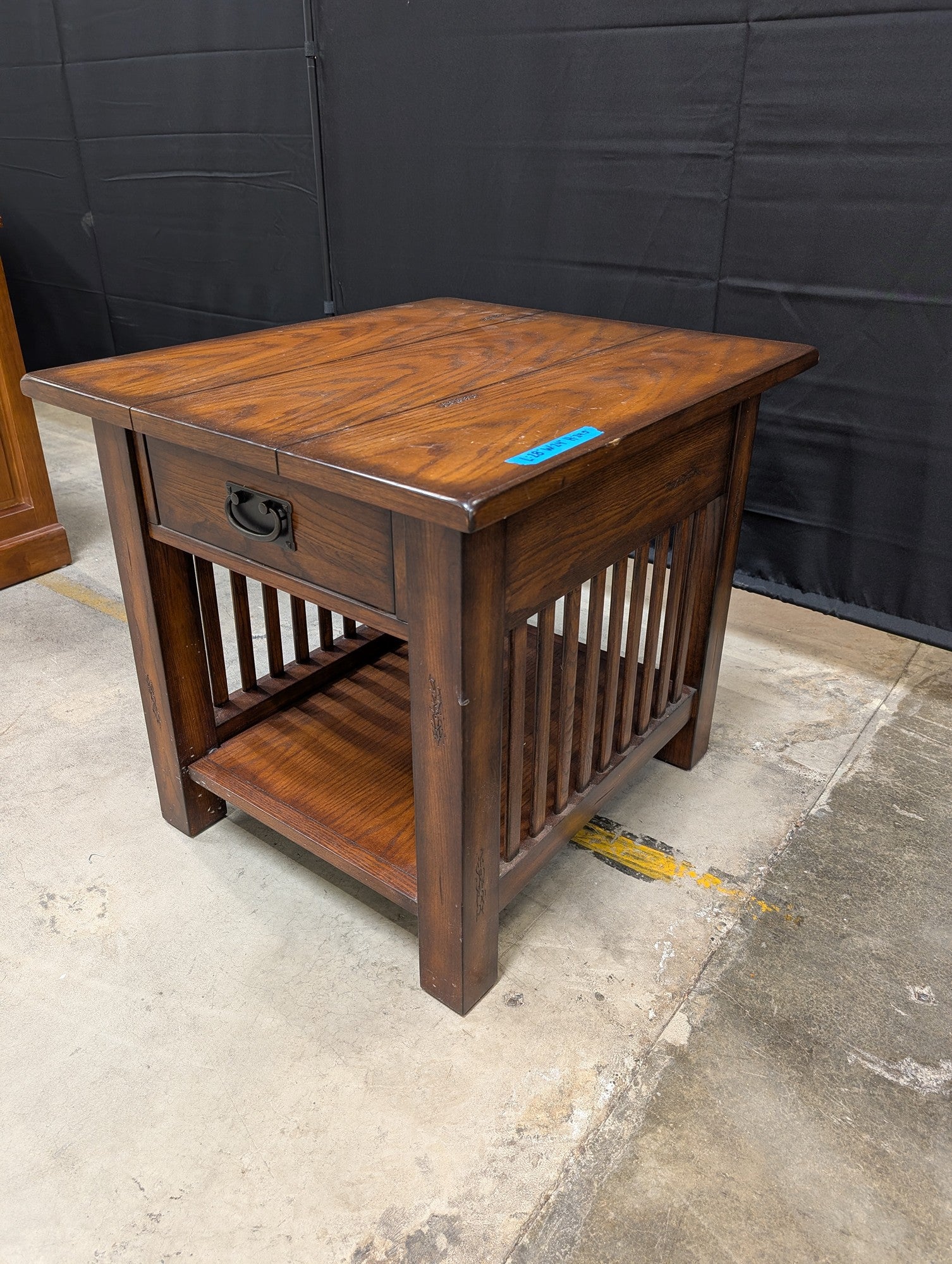 Mission Style Oak End Table with Drawer