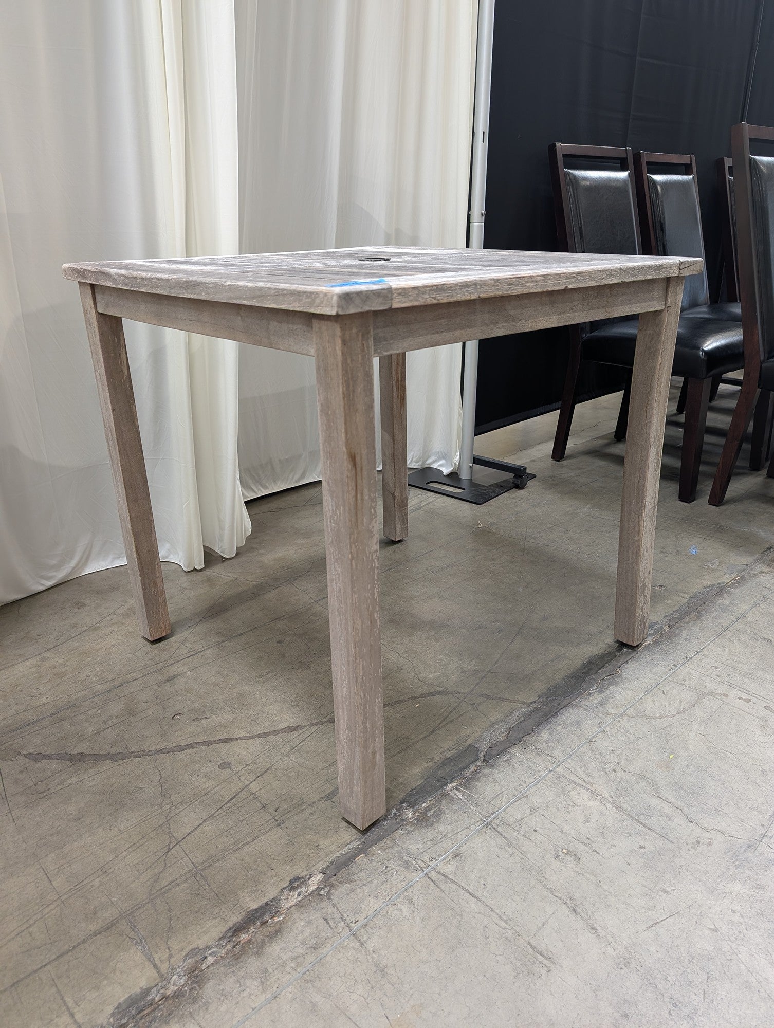 Weathered Grey Wood Patio Dining Table
