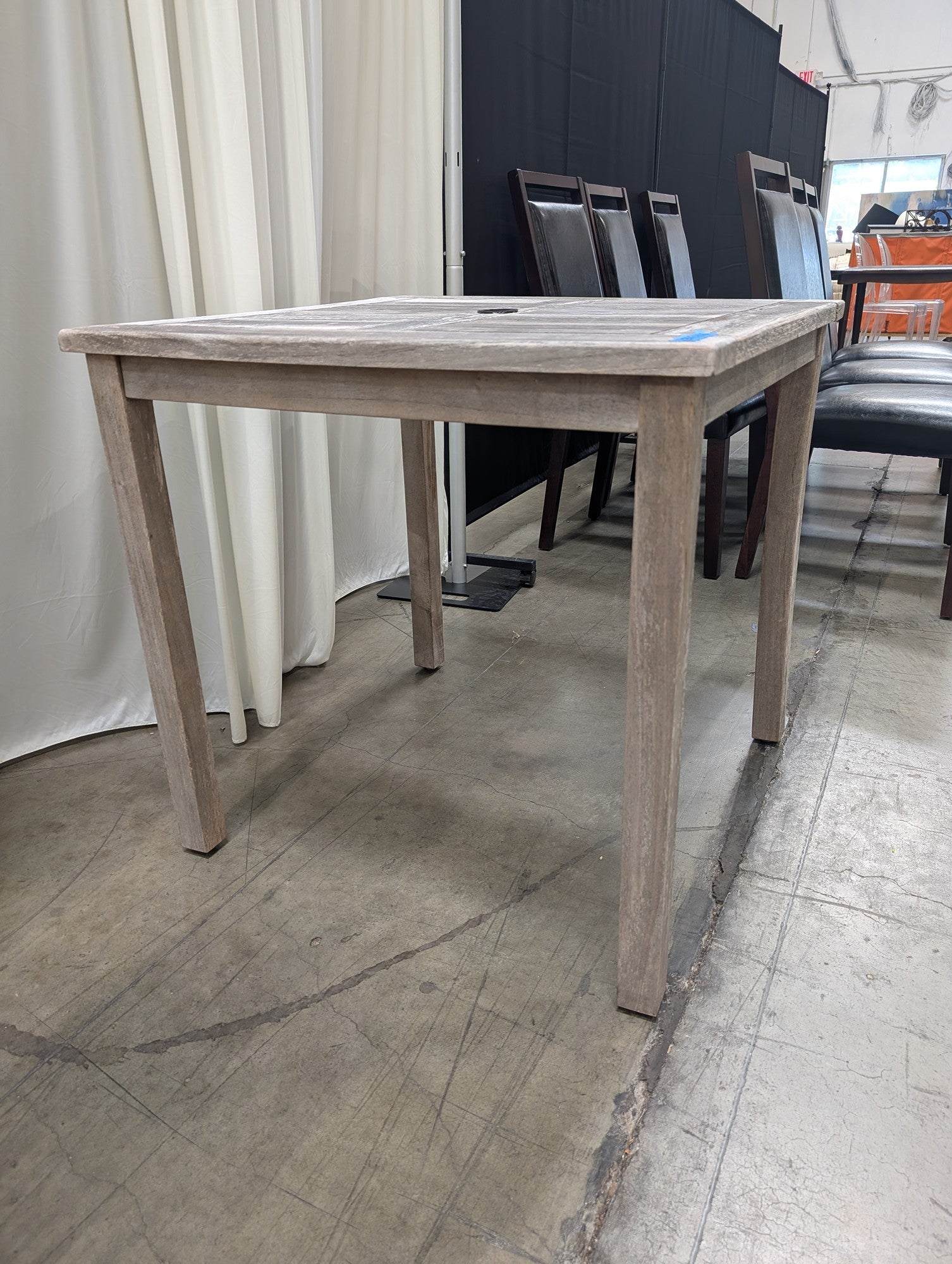 Weathered Grey Wood Patio Dining Table