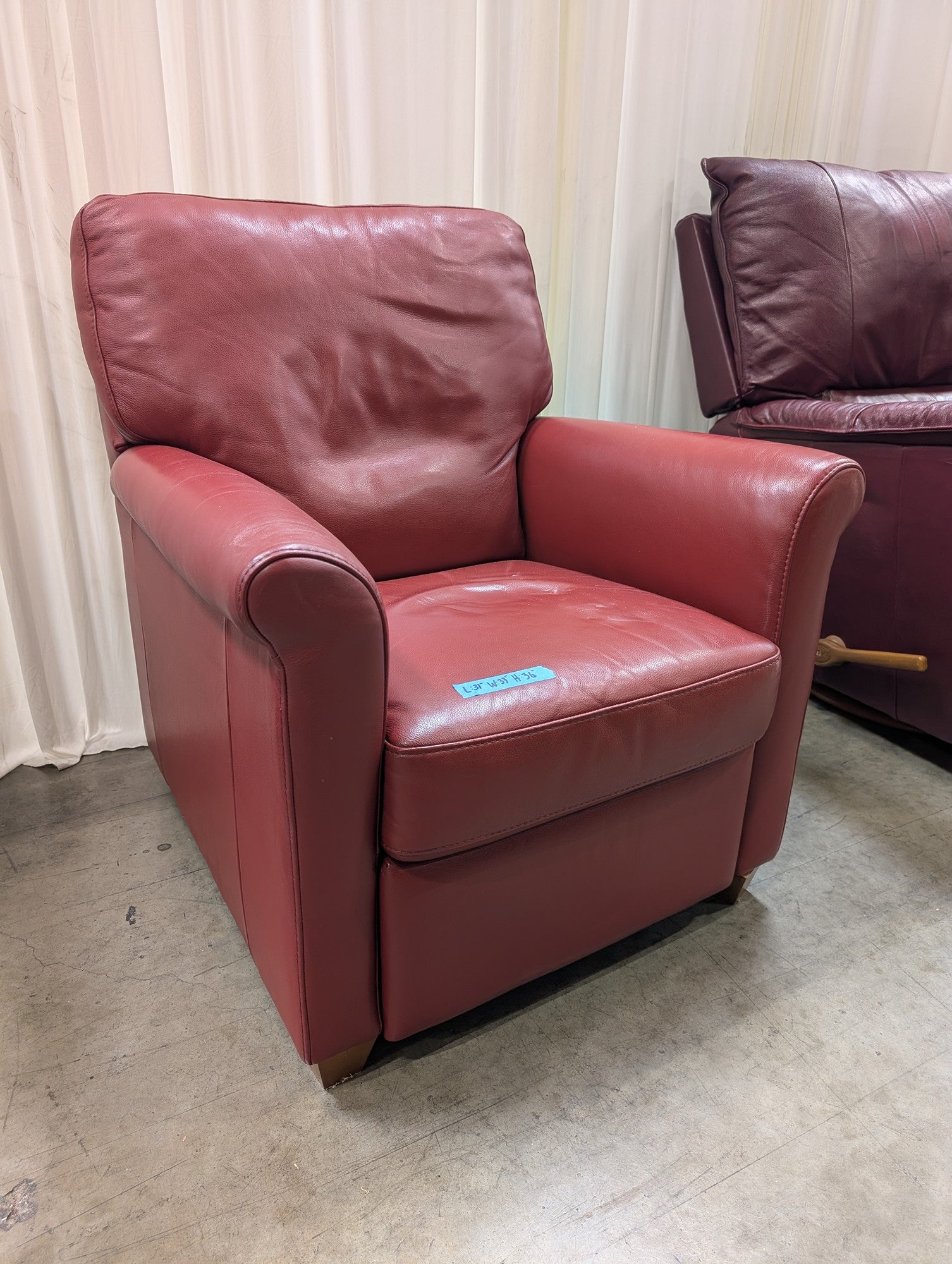 Italsofa Red Leather Recliner