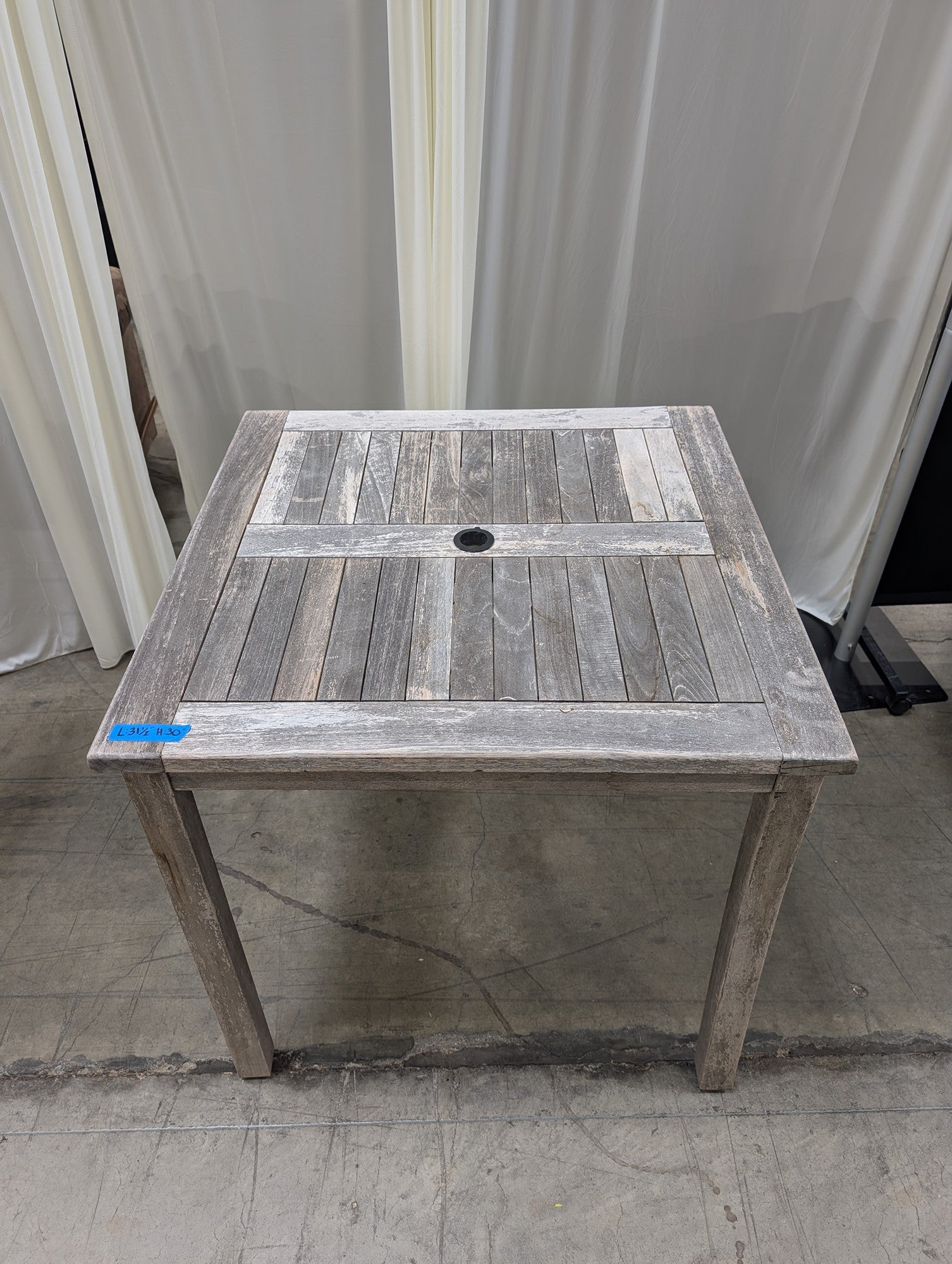 Weathered Grey Wood Patio Dining Table
