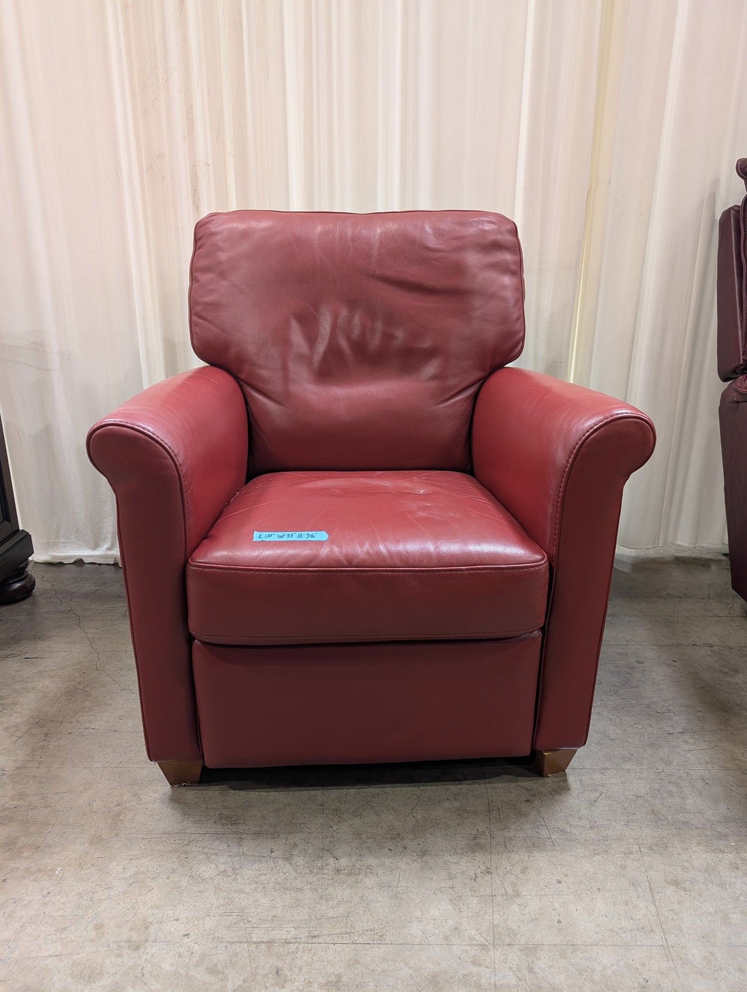 Italsofa Red Leather Recliner