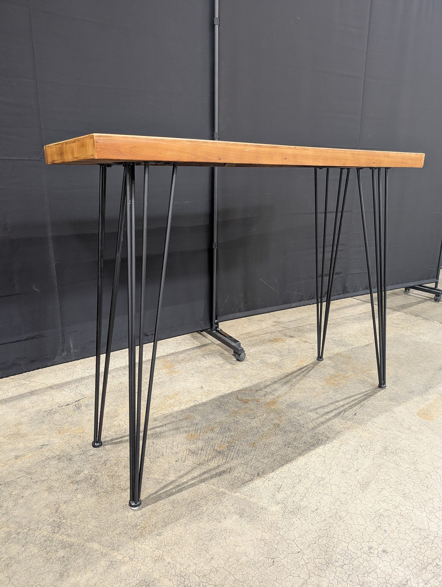 Rustic Wood Slab Console Table with Hairpin Legs