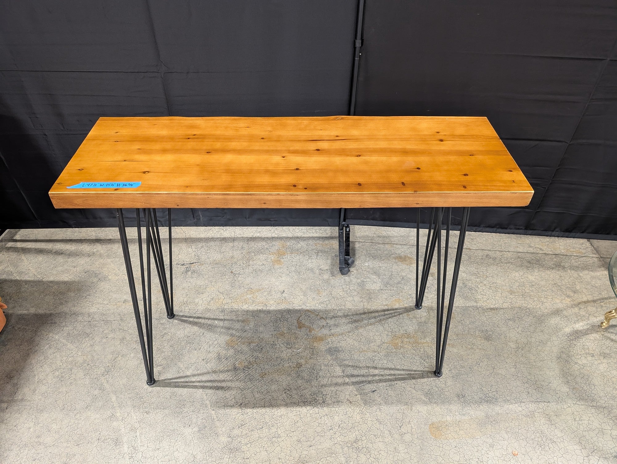 Rustic Wood Slab Console Table with Hairpin Legs