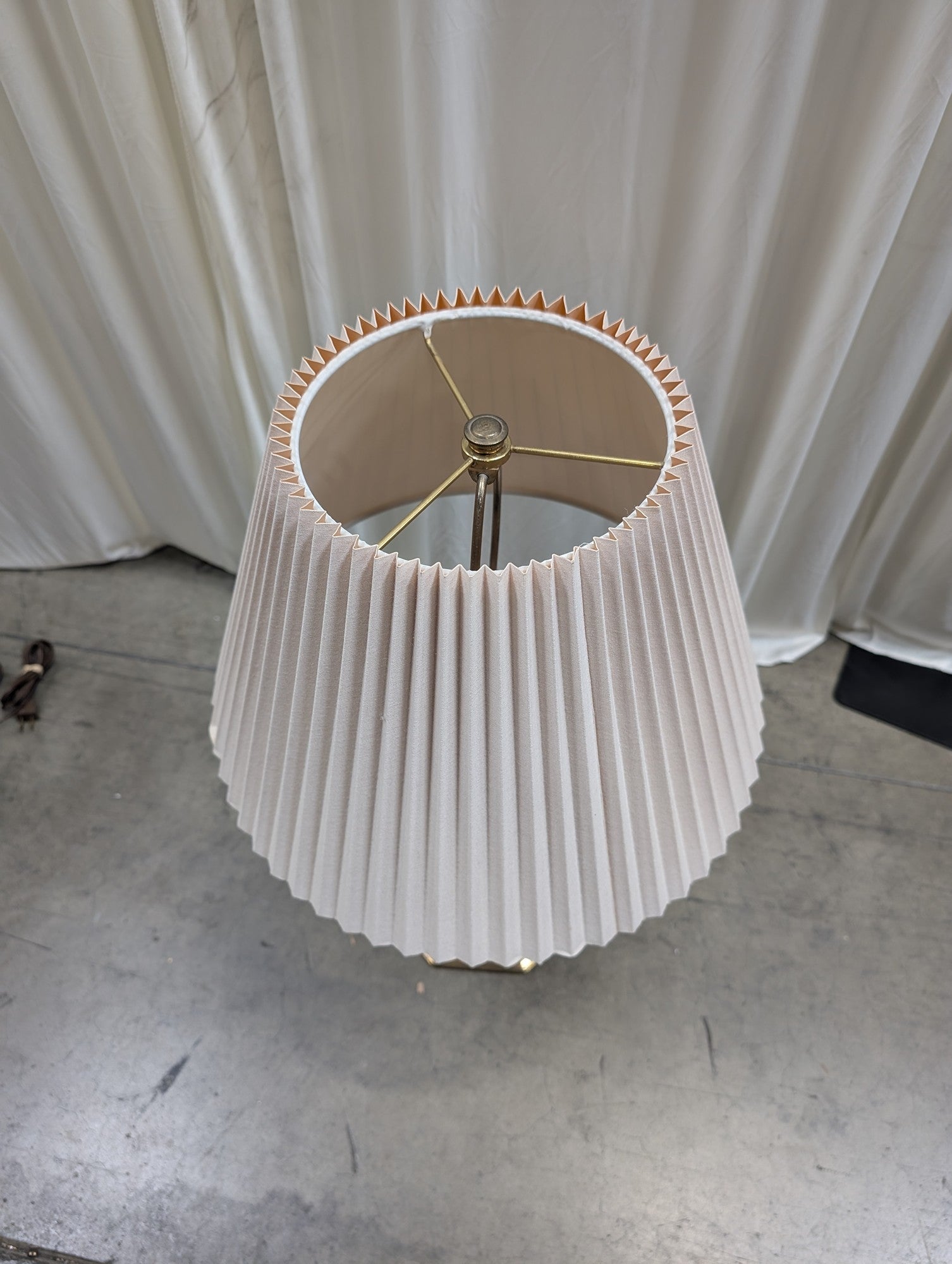 Twisted Column Brass Table Lamp with Pleated Shade