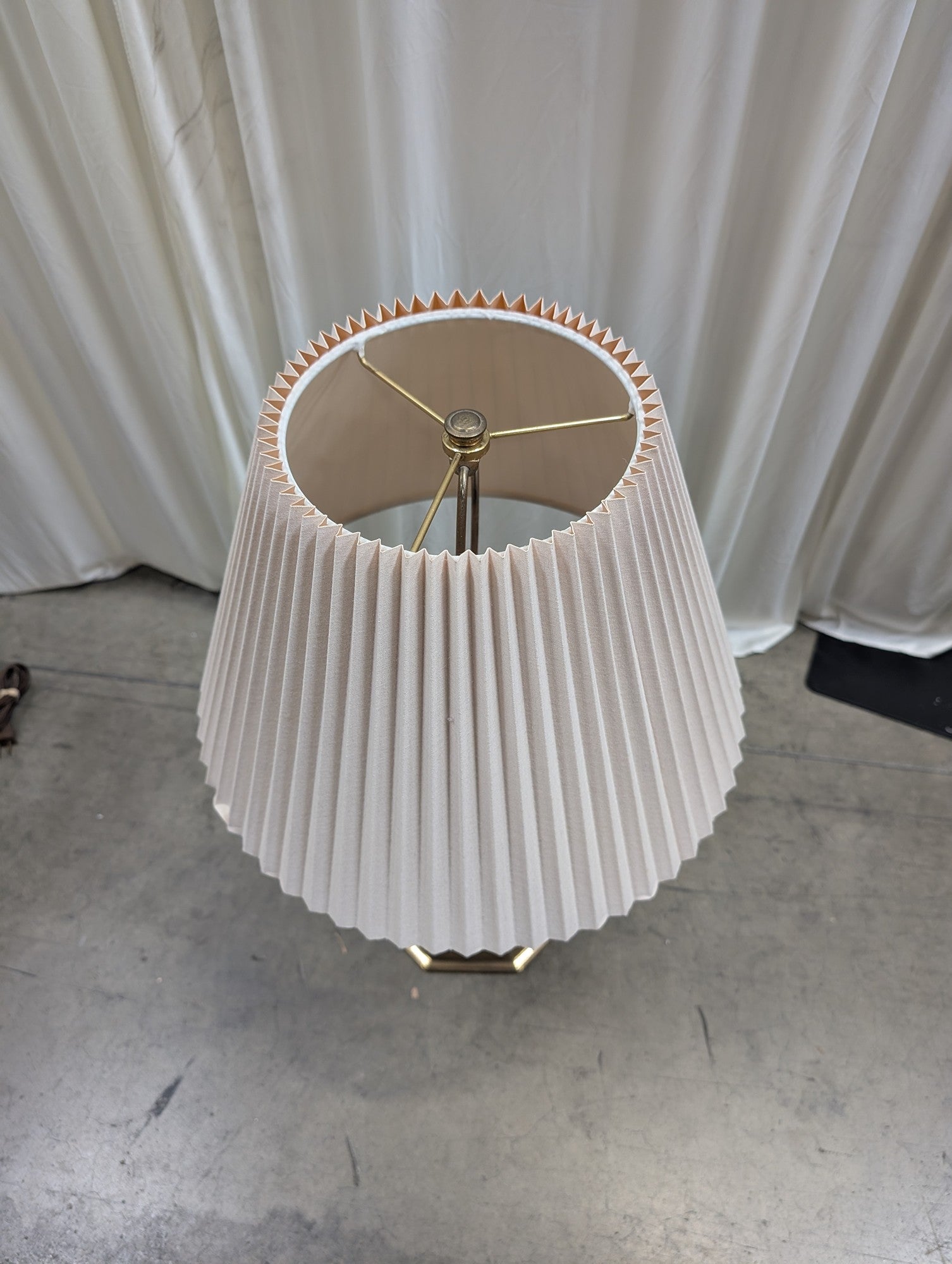 Twisted Column Brass Table Lamp with Pleated Shade