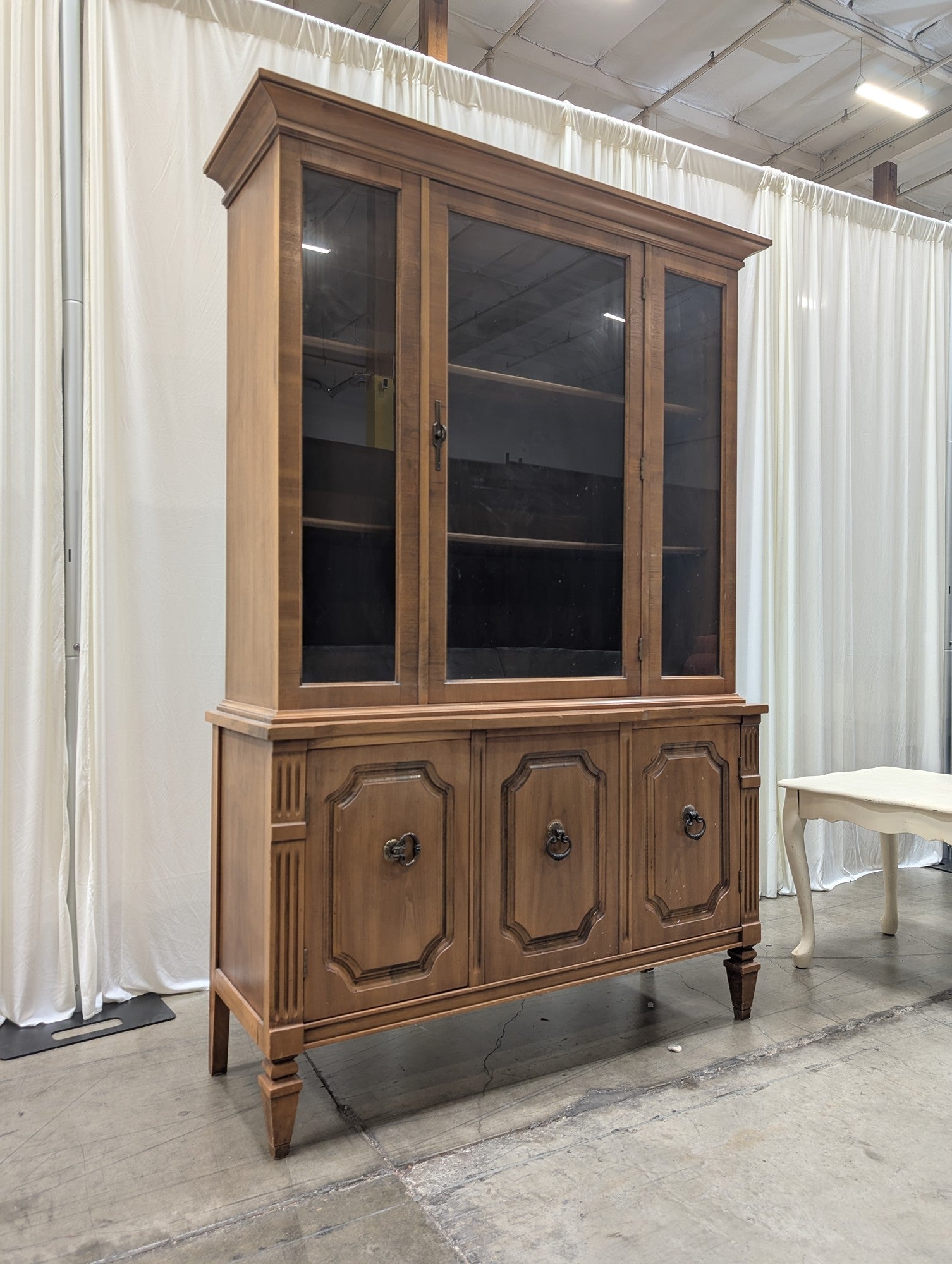 Traditional Wood China Cabinet with Glass Doors
