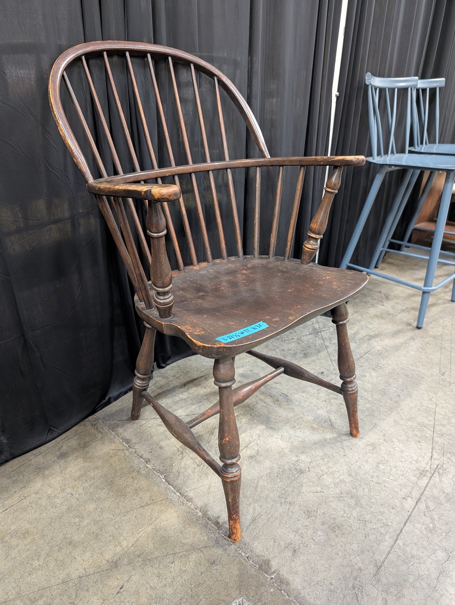 Antique Windsor Wood Chair with Spindle Back
