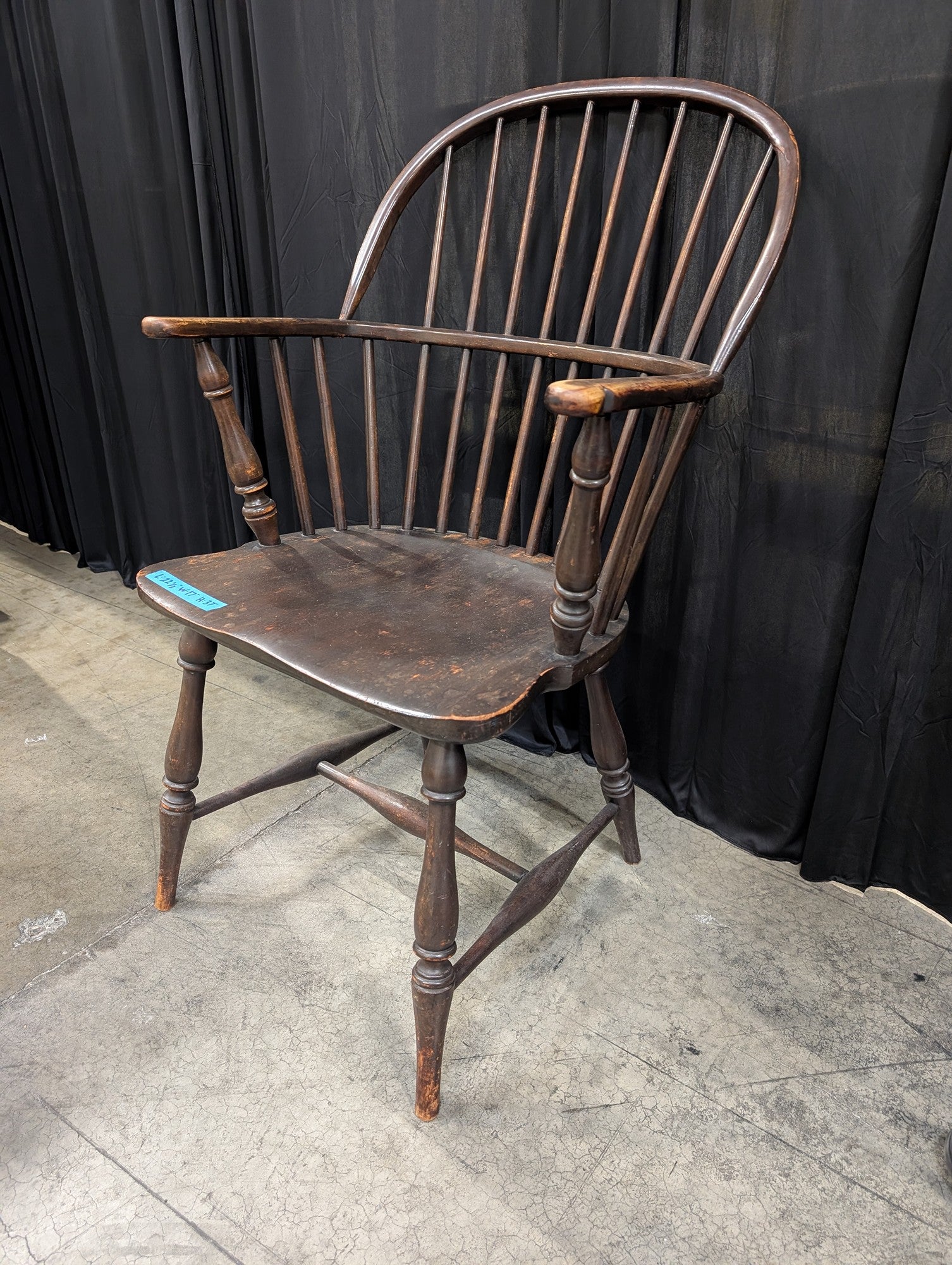 Antique Windsor Wood Chair with Spindle Back