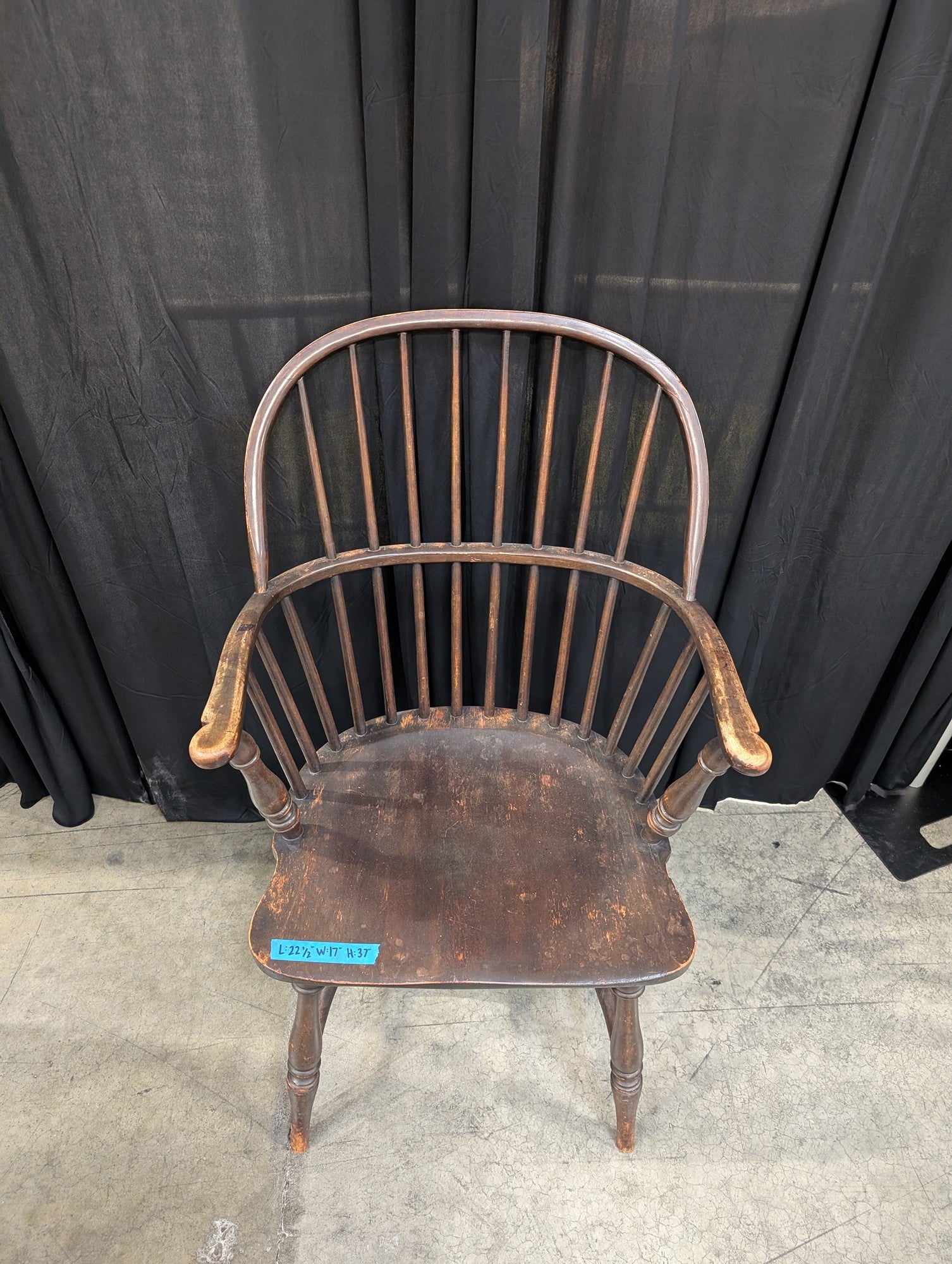 Antique Windsor Wood Chair with Spindle Back