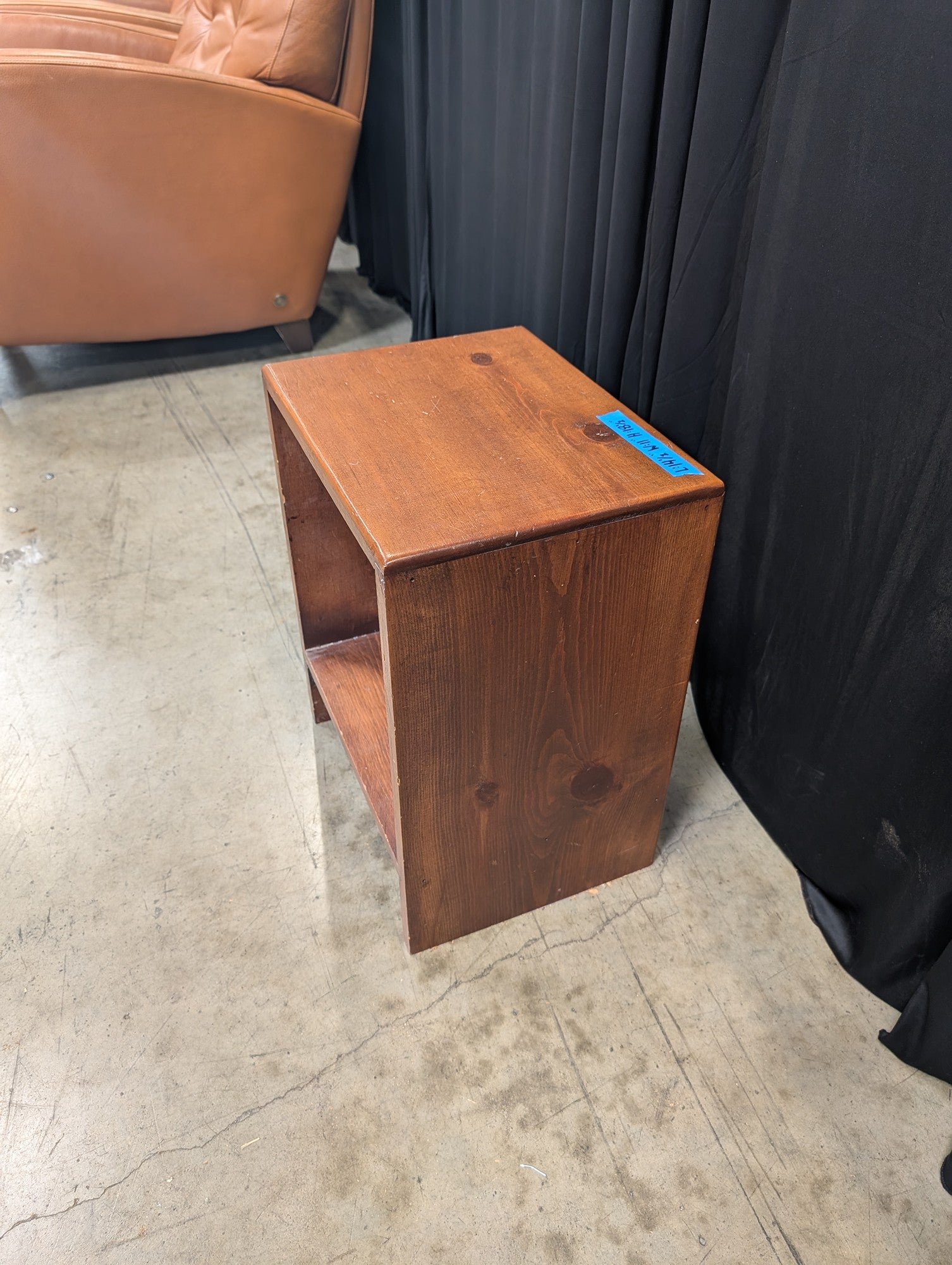 Rustic Brown Wood Nightstand with Shelf