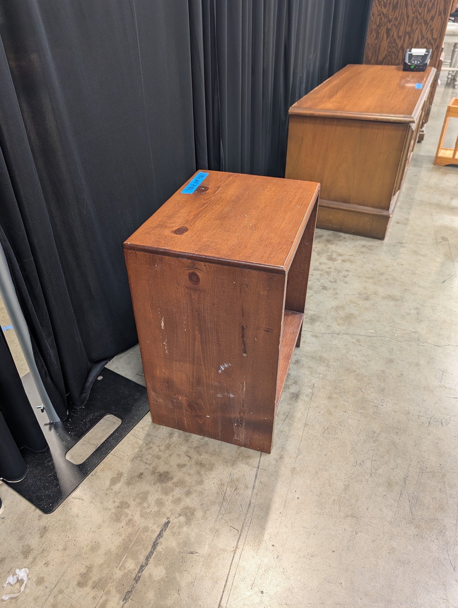 Rustic Brown Wood Nightstand with Shelf
