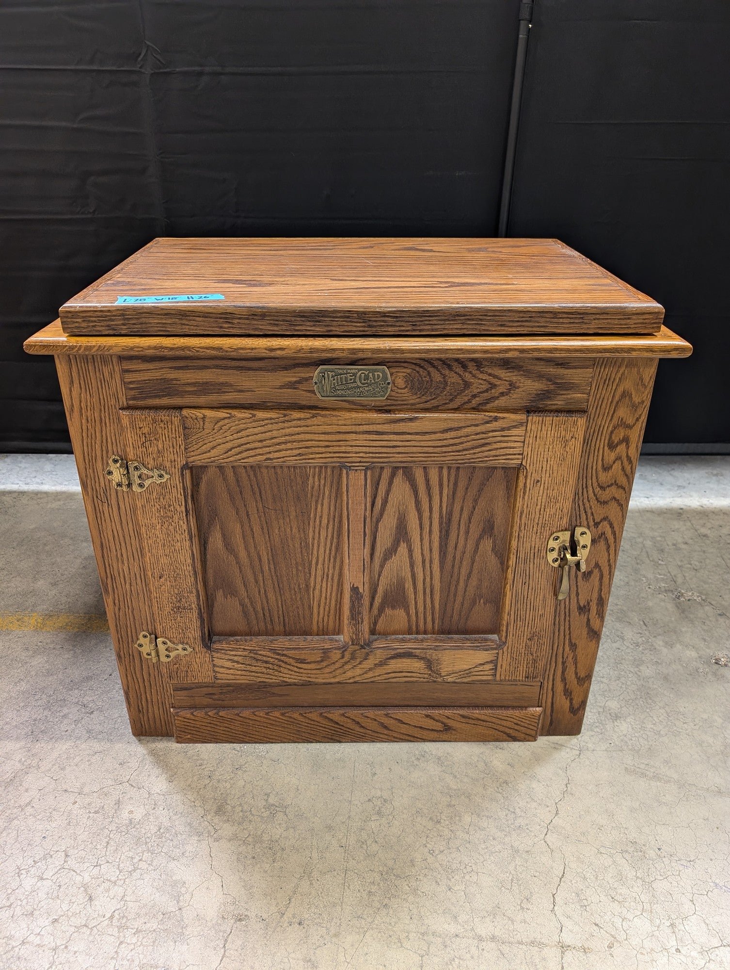 White Clad Oak Nightstand with Brass Hardware