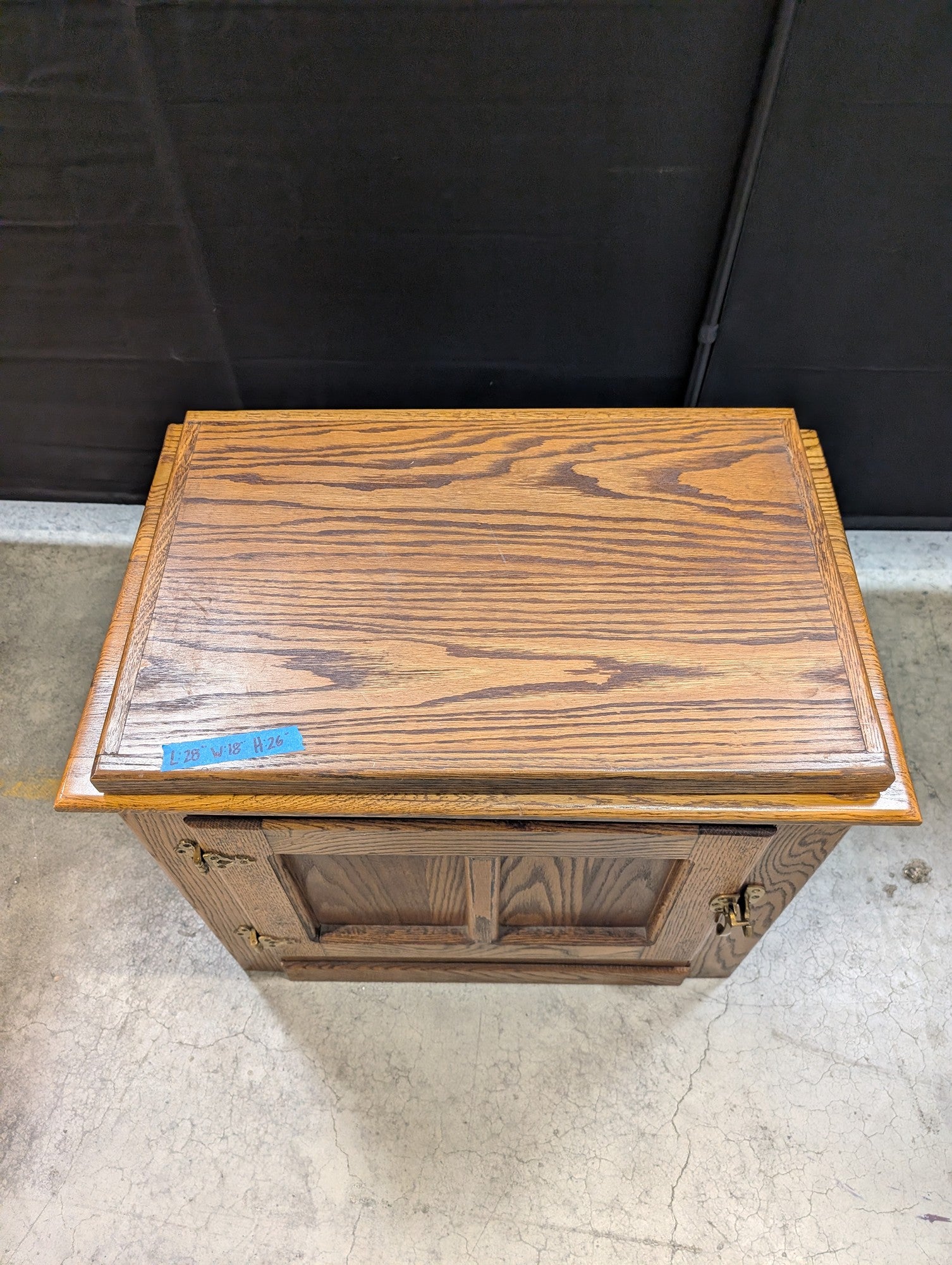 White Clad Oak Nightstand with Brass Hardware