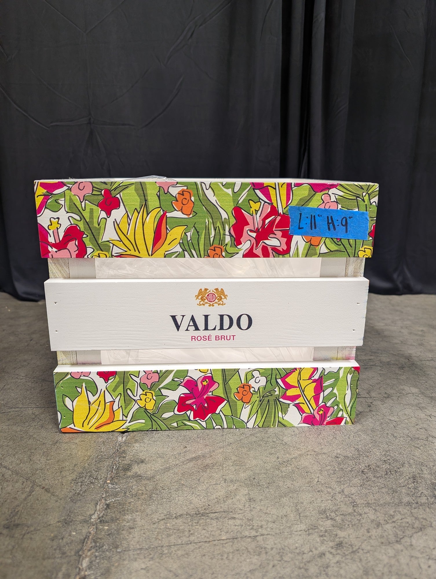 Valdo Floral Wooden Crate with Plastic Liner