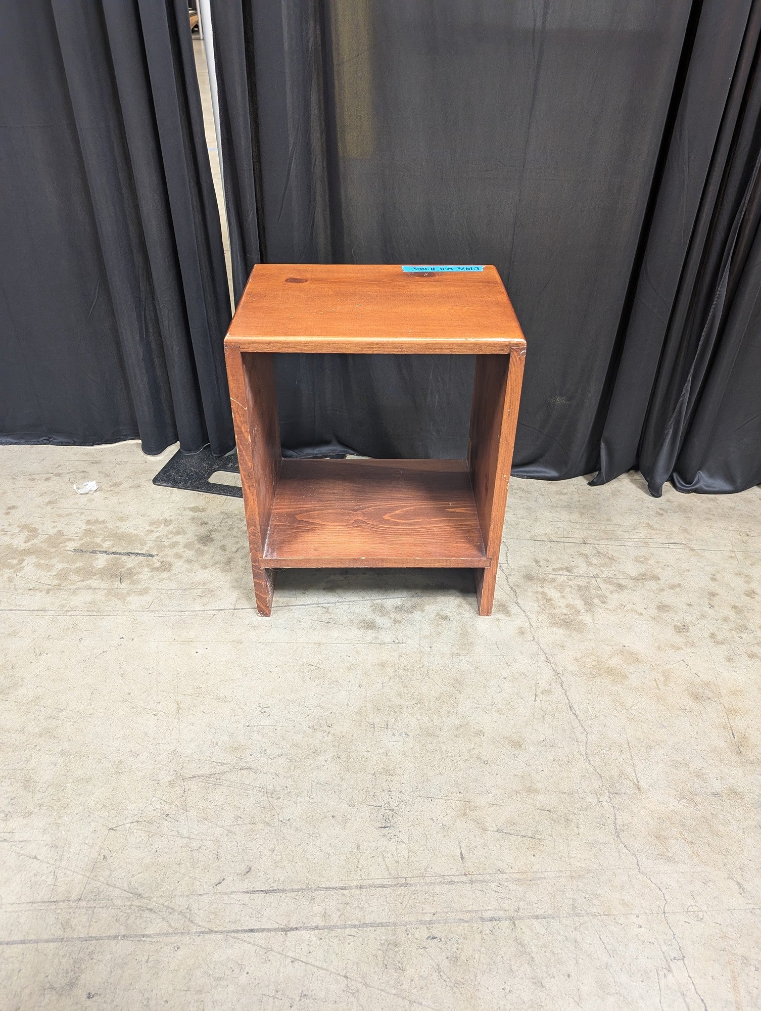 Rustic Brown Wood Nightstand with Shelf