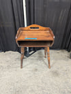 Vintage Colonial Wood Nightstand with Open Shelf