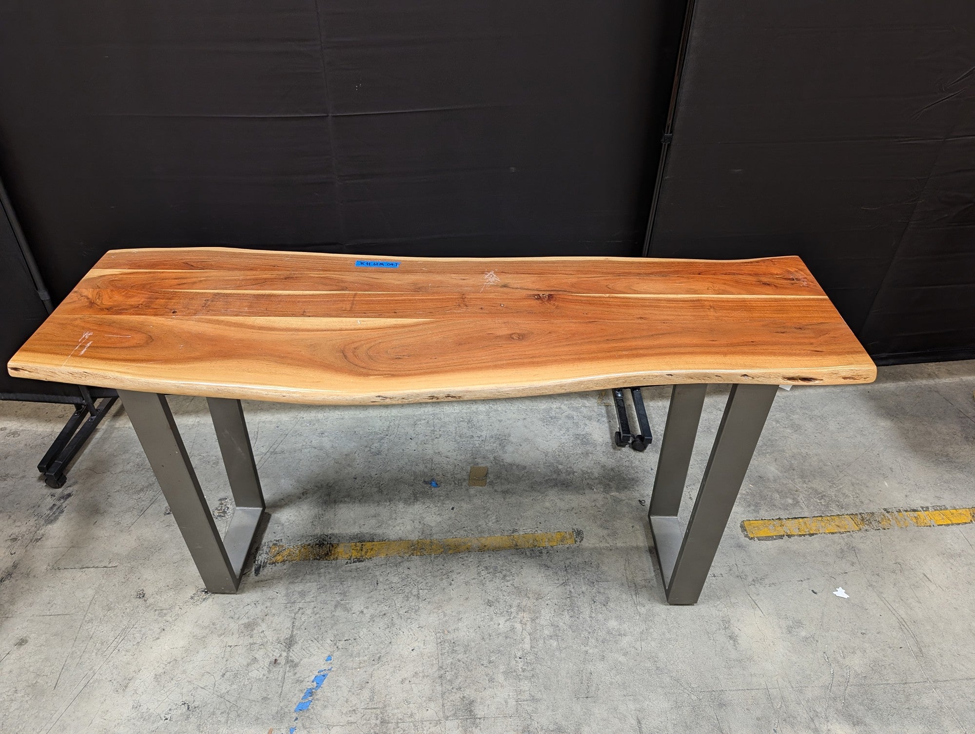 Live Edge Wood Top Console Table with Metal Legs