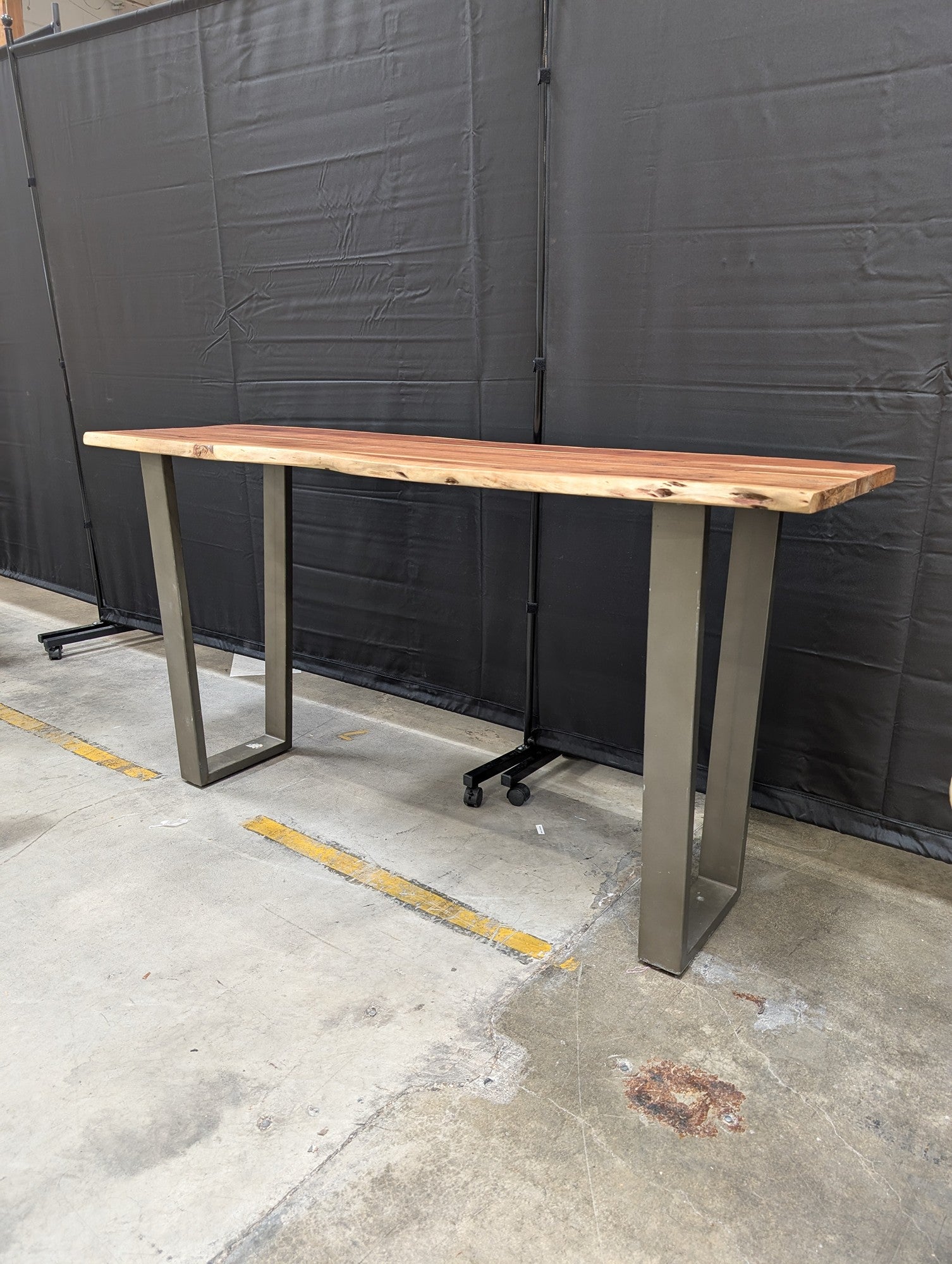 Live Edge Wood Console Table with Metal Legs