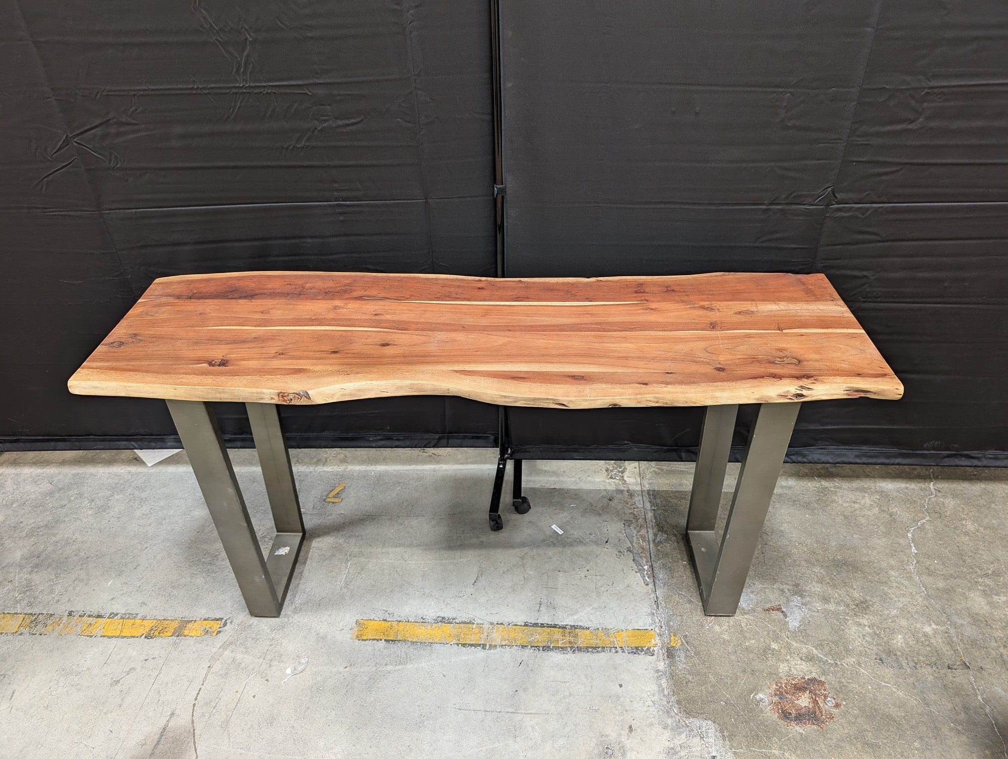 Live Edge Wood Console Table with Metal Legs