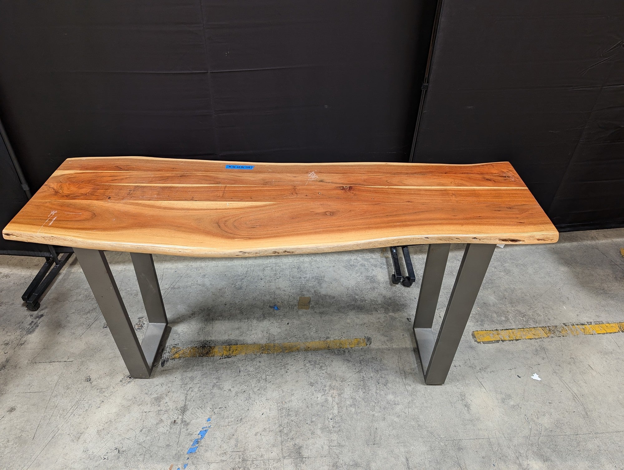 Live Edge Wood Top Console Table with Metal Legs