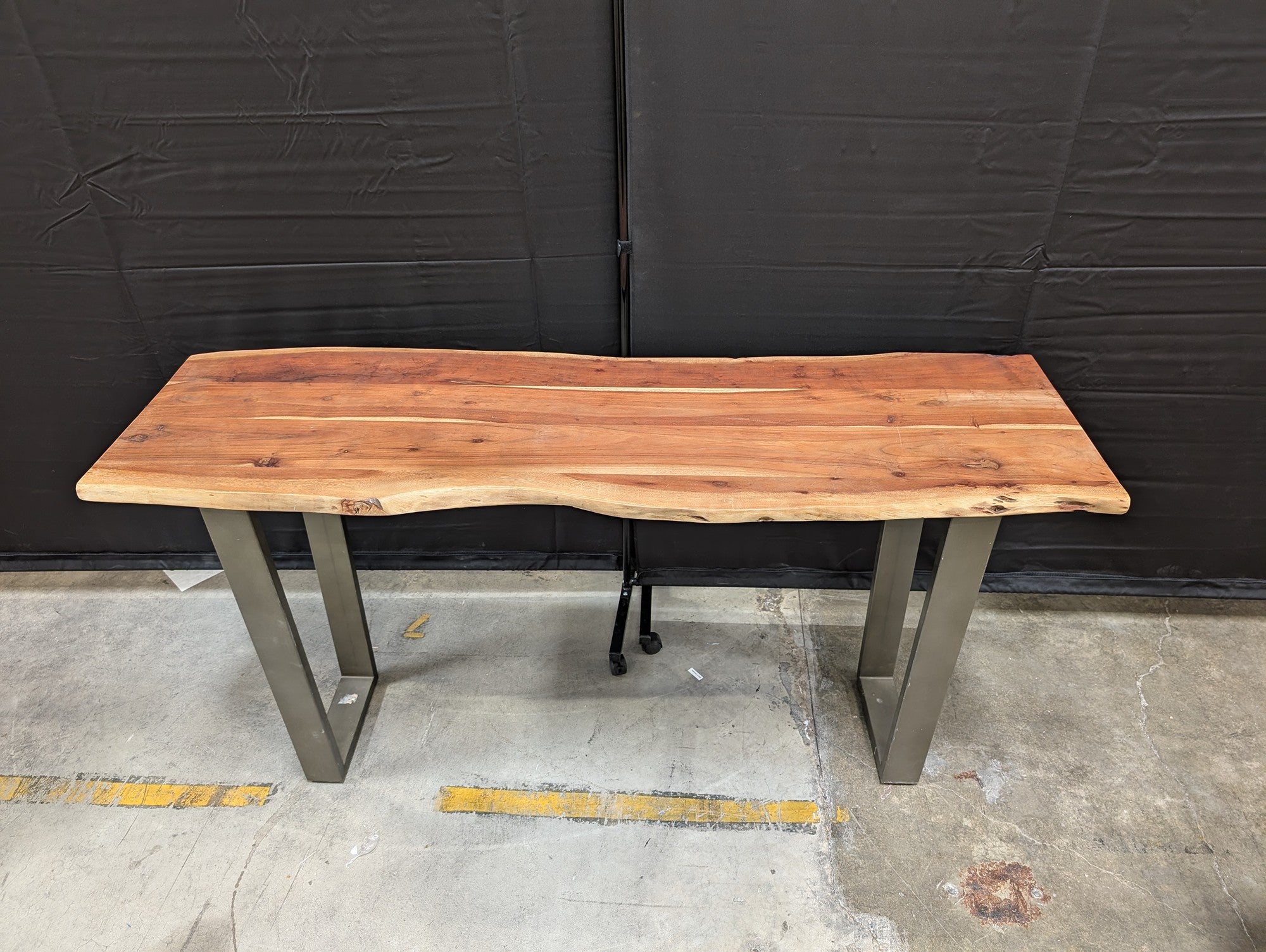 Live Edge Wood Console Table with Metal Legs