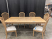 Light Oak Six-Chair Dining Table with Leaf