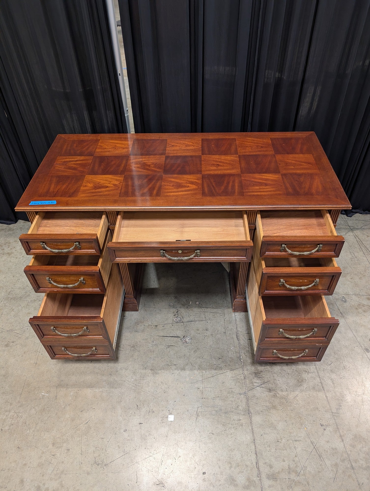 National Mt. Airy Wood Desk with Parquet Top