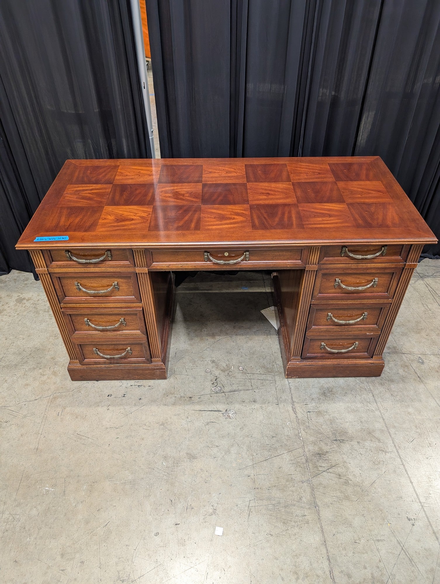 National Mt. Airy Wood Desk with Parquet Top